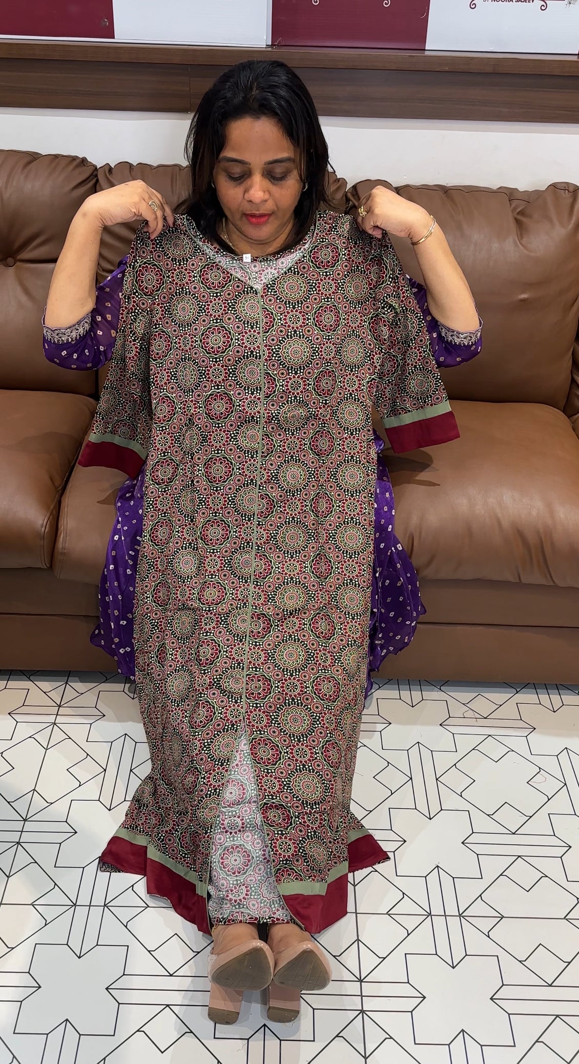 AJRAKH PRINTED RAYON TOPS - IHA 25452