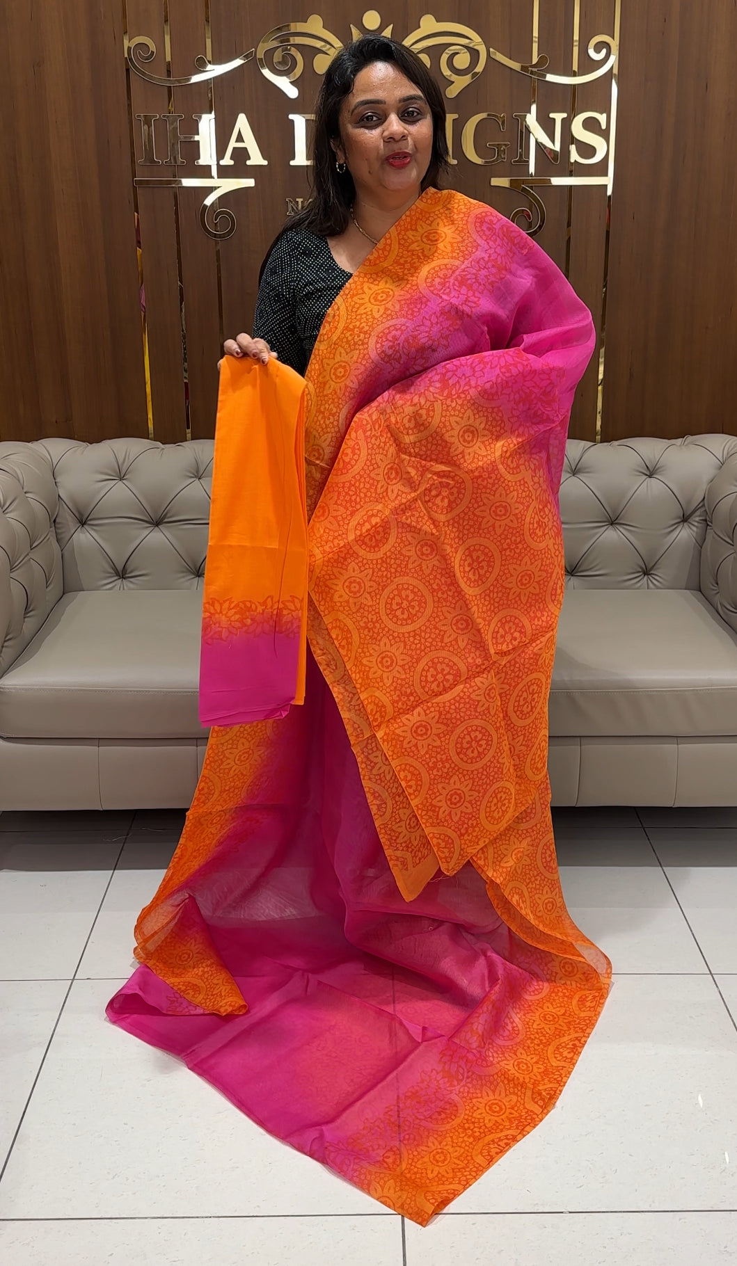 NET KOTA SAREES - IHA 24197