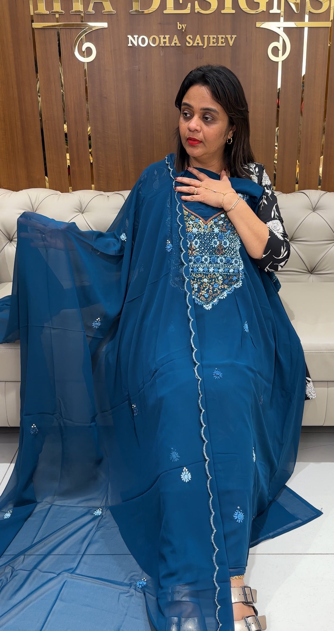 FAUX GEORGETTE UNSTITCHED SALWAR SUITS - IHA 24331