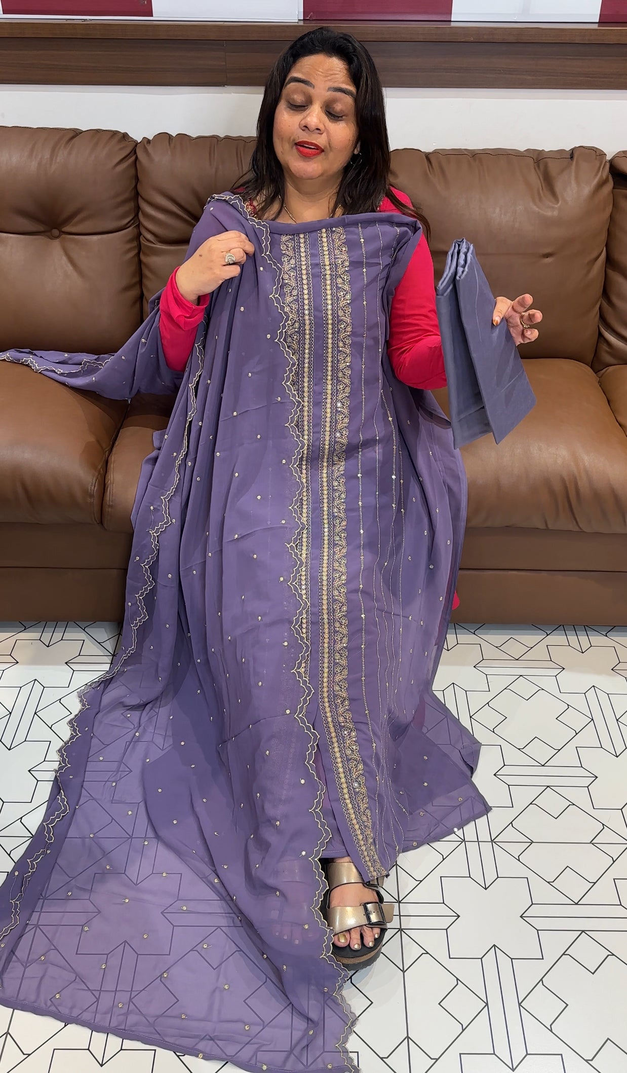 FAUX GEORGETTE UNSTITCHED SALWAR SUITS - IHA 23534