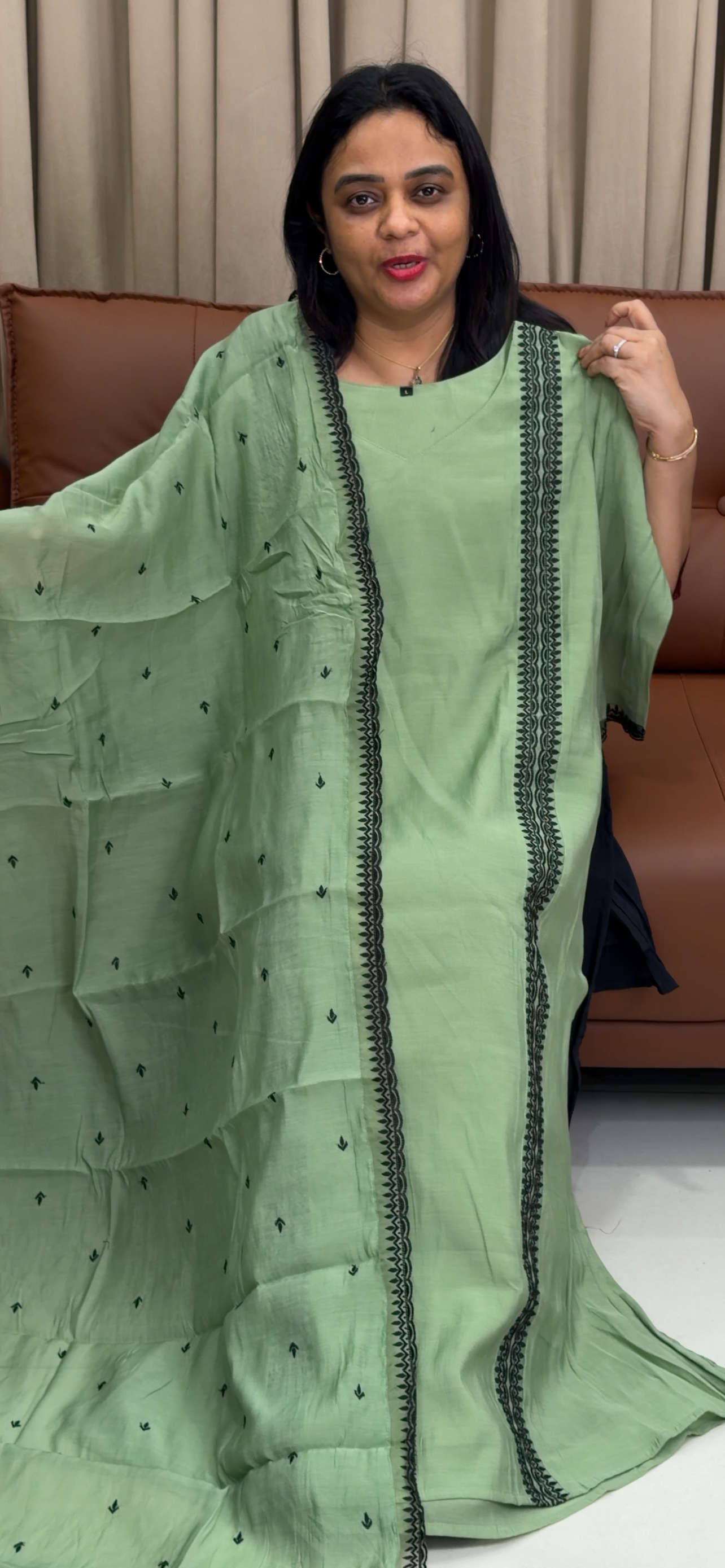 MUL CHANDERI TOP, BOTTOM AND DUPATTA - IHA 33787