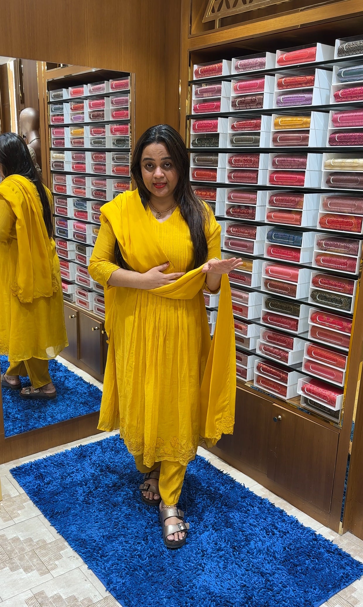 MUL CHANDERI TOP , BOTTOM AND DUPATTA - IHA 22259