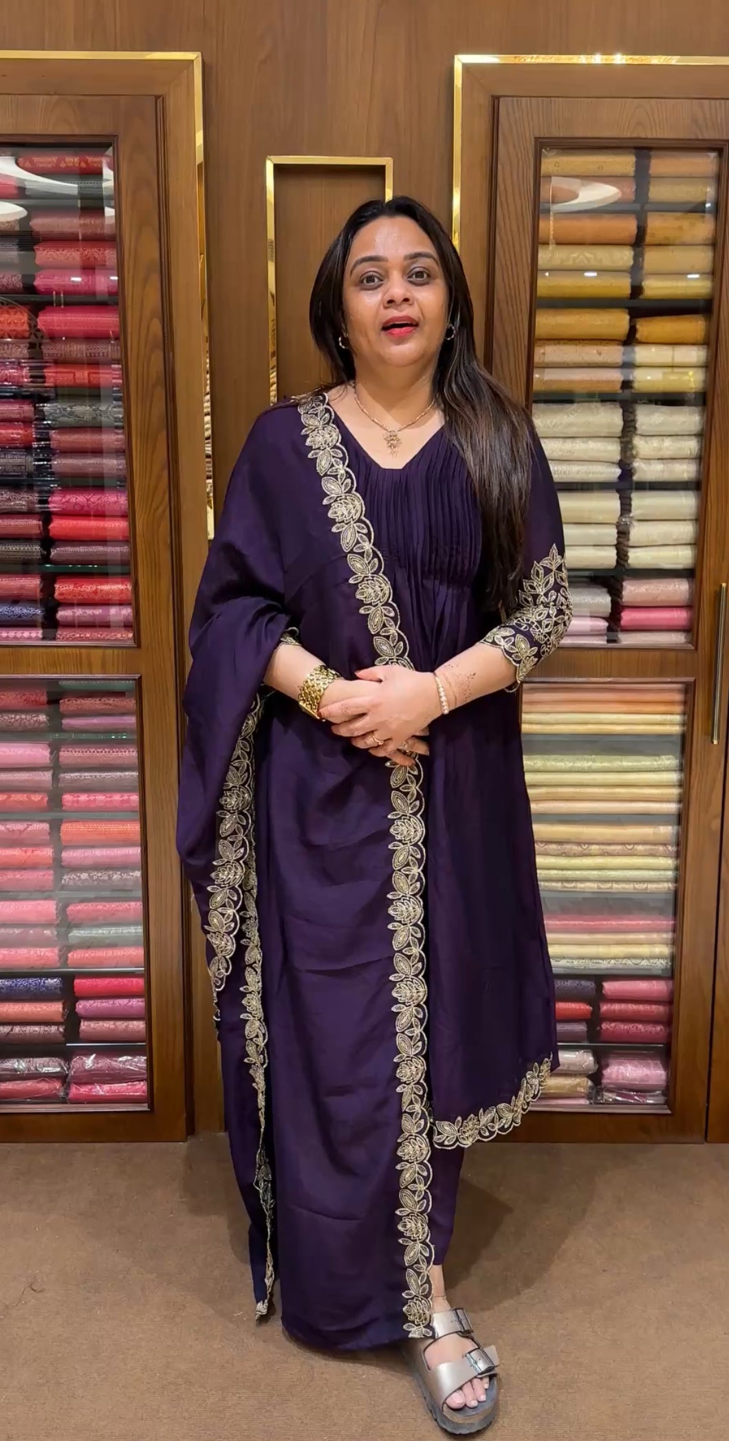 SEMI RAW SILK TOP,BOTTOM AND DUPATTA - IHA 24149