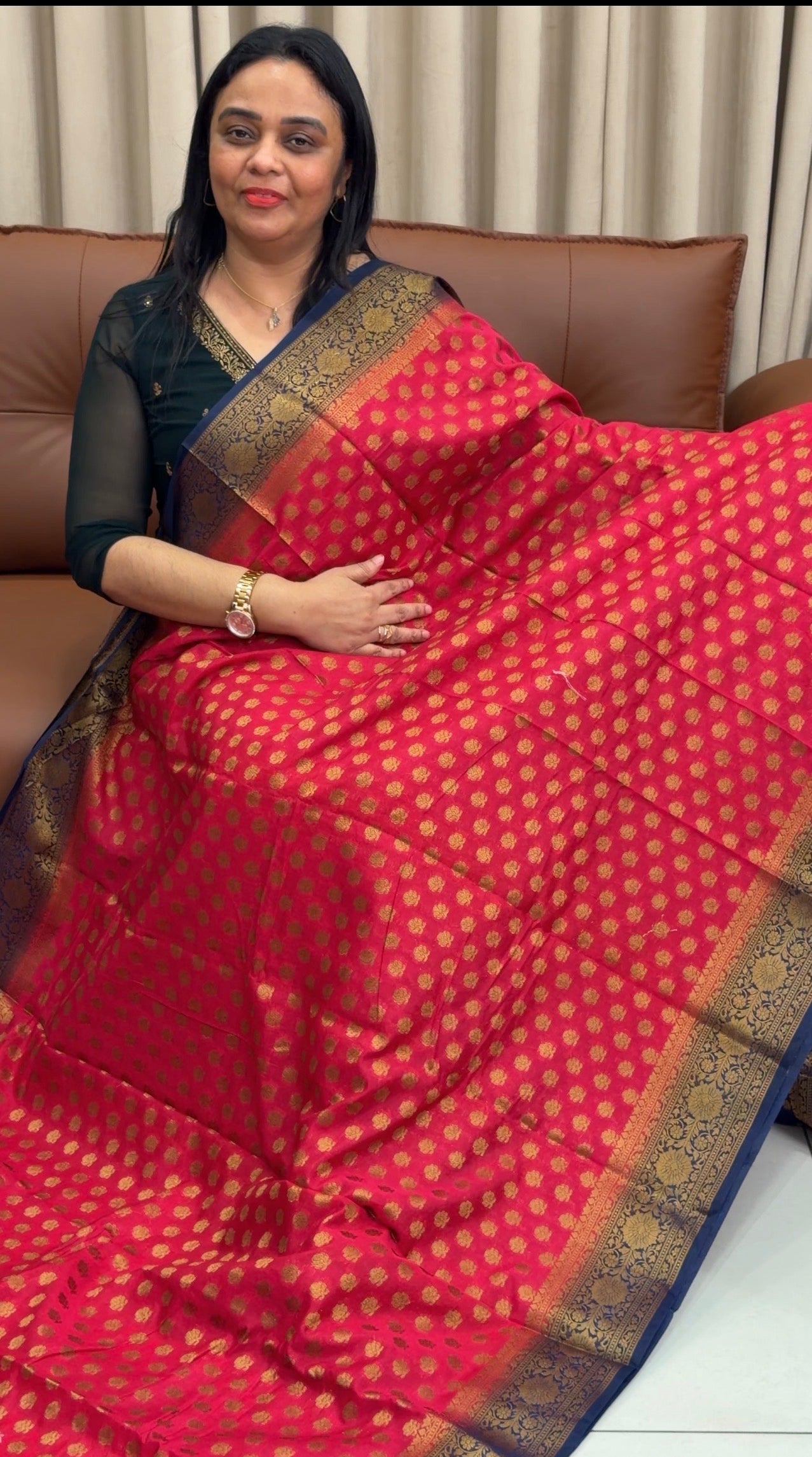 SEMI BANARASI SAREES - IHA 34392