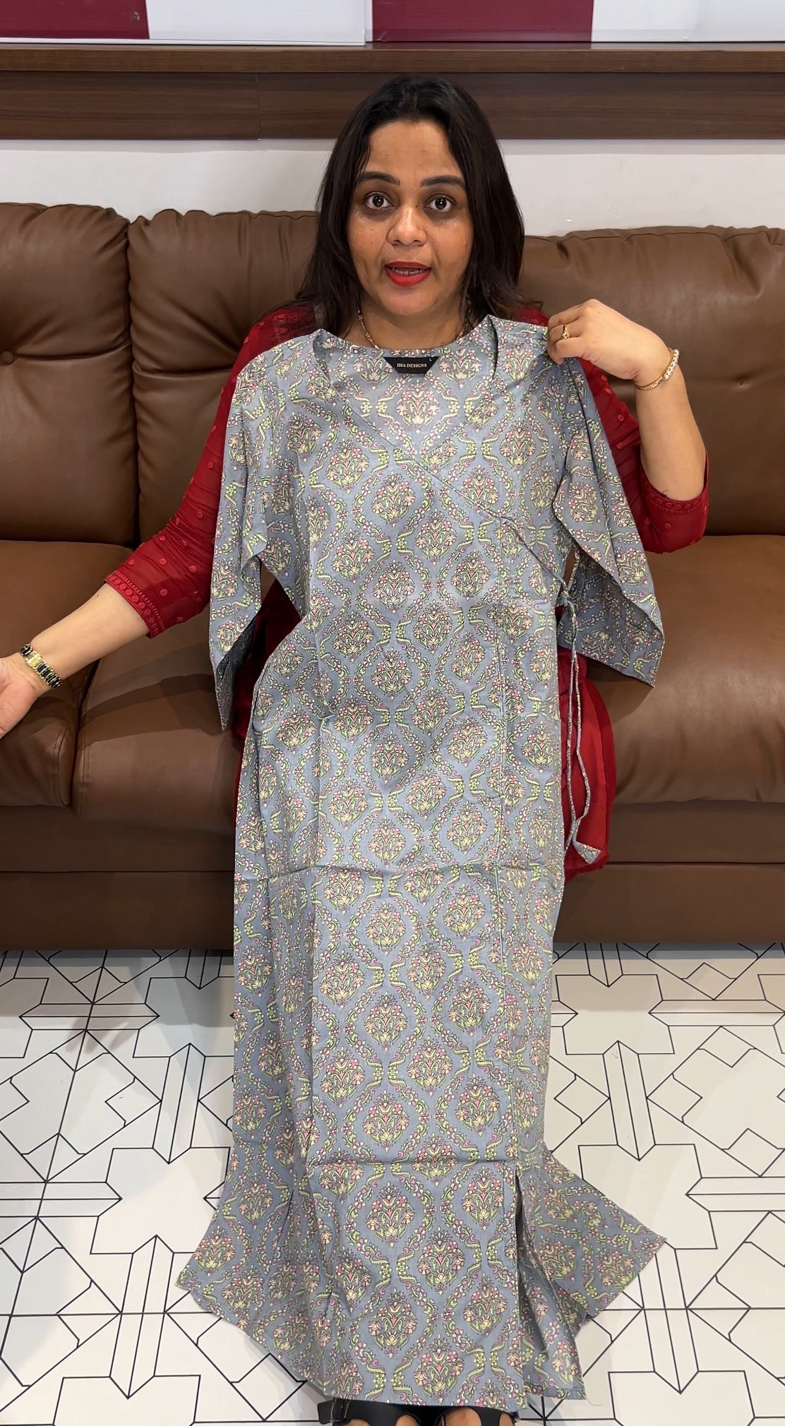 PRINTED ALINE TOPS - IHA 22782
