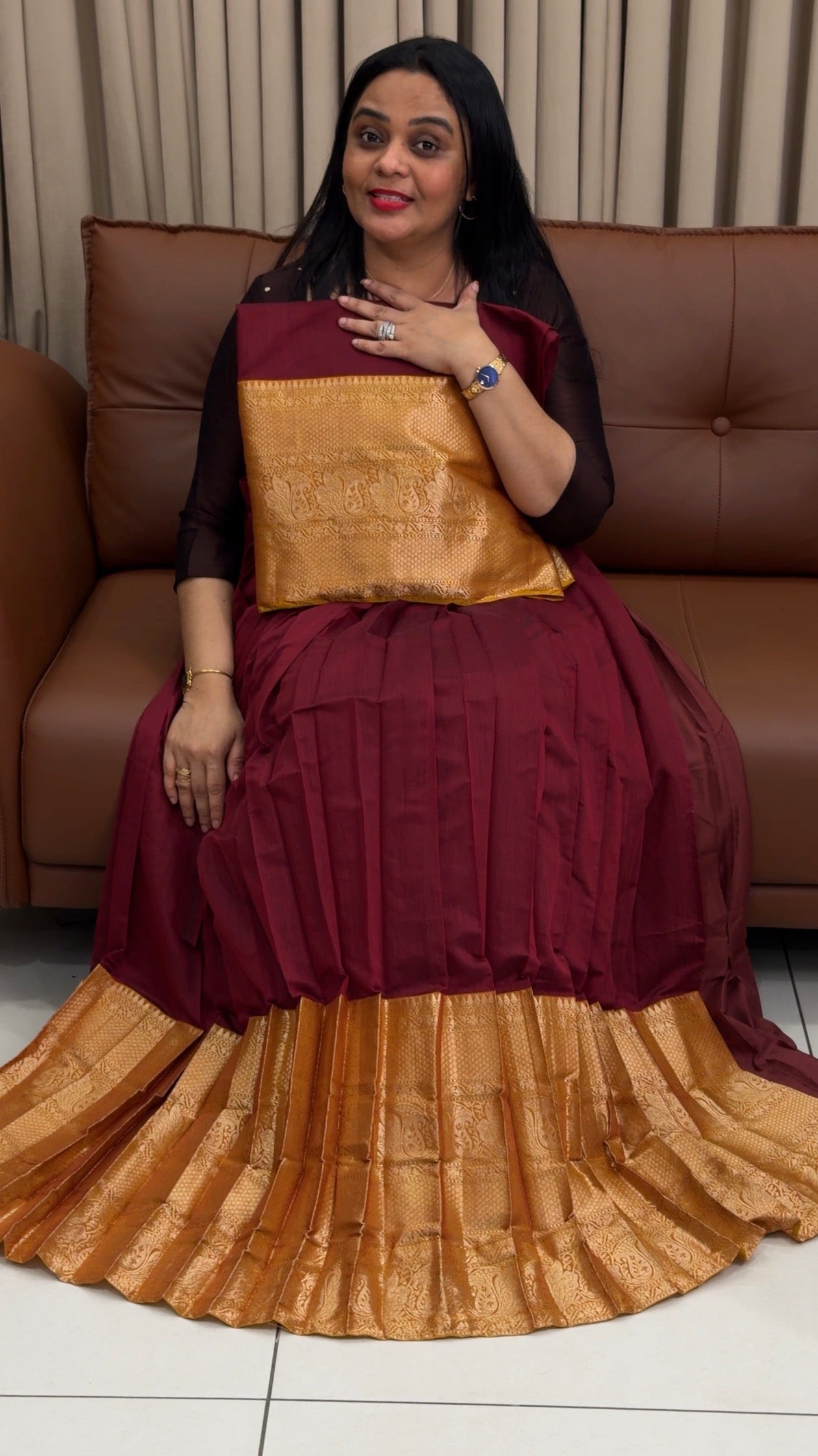 IHA'S IN-HOUSE SEMI STITCHED SKIRT AND BLOWS - IHA 34748