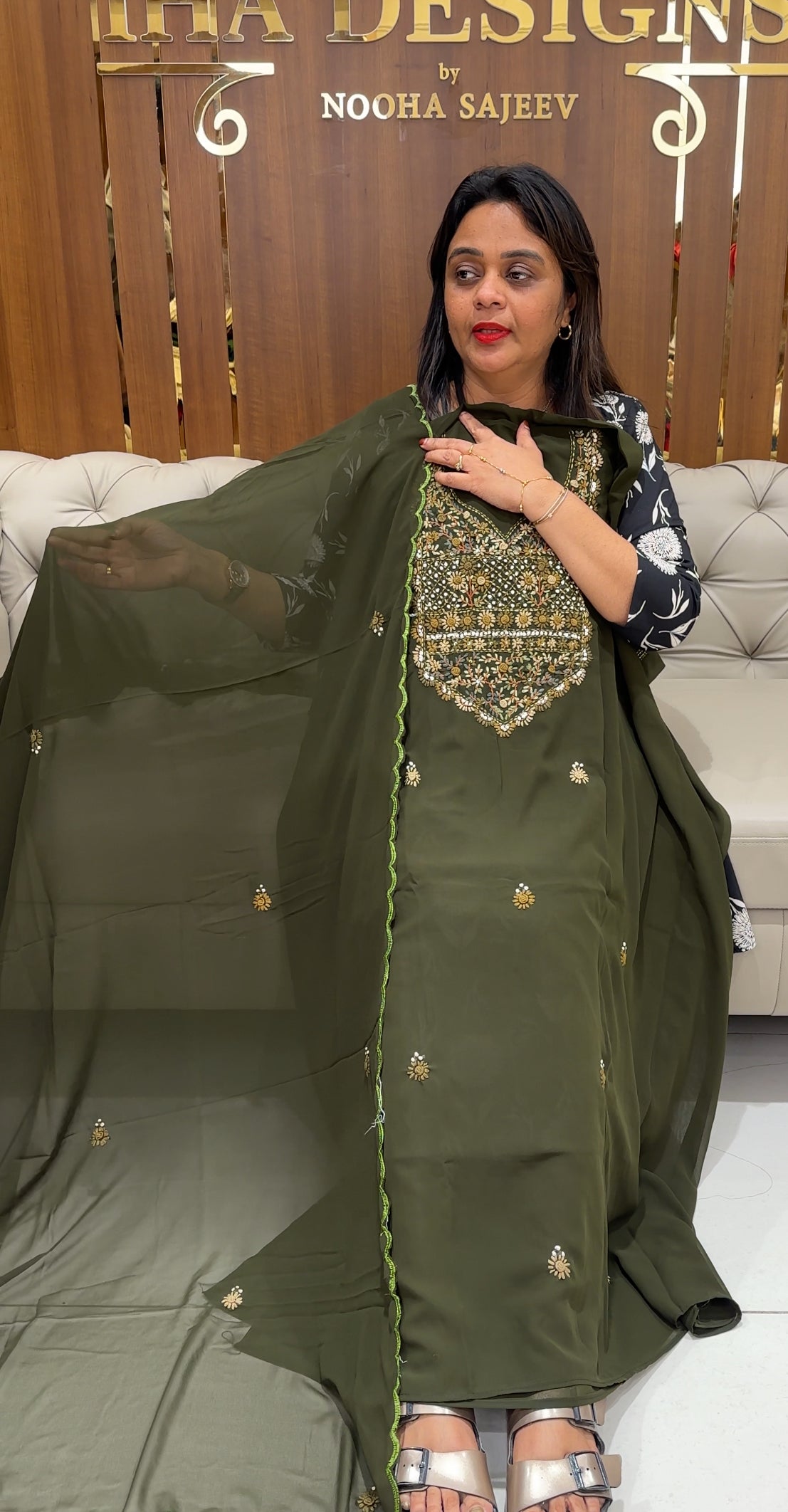 FAUX GEORGETTE UNSTITCHED SALWAR SUITS - IHA 24331