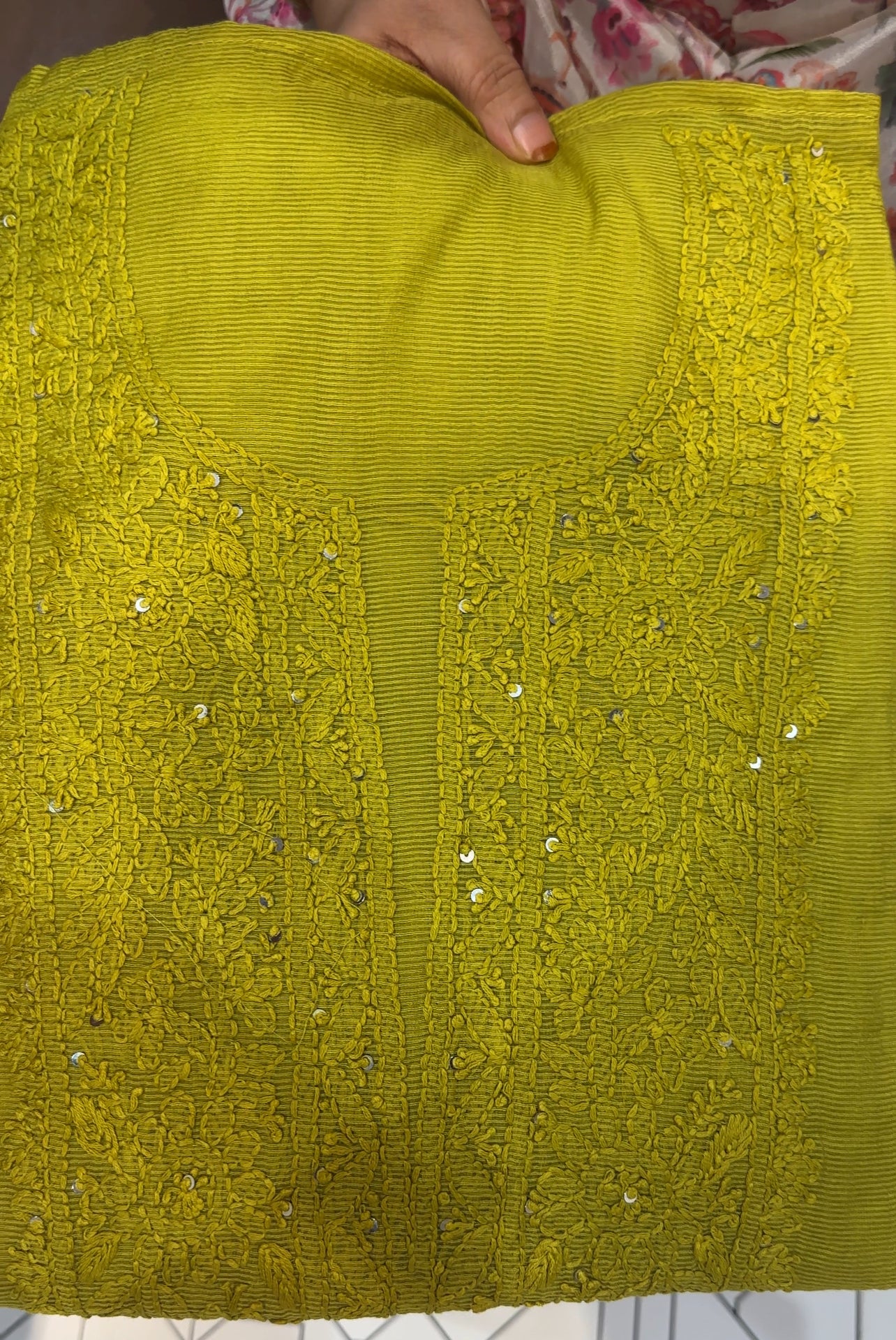 LUCKNOWI CHIKANKARI UNSTITCHED SALWAR SUITS - IHA 26150