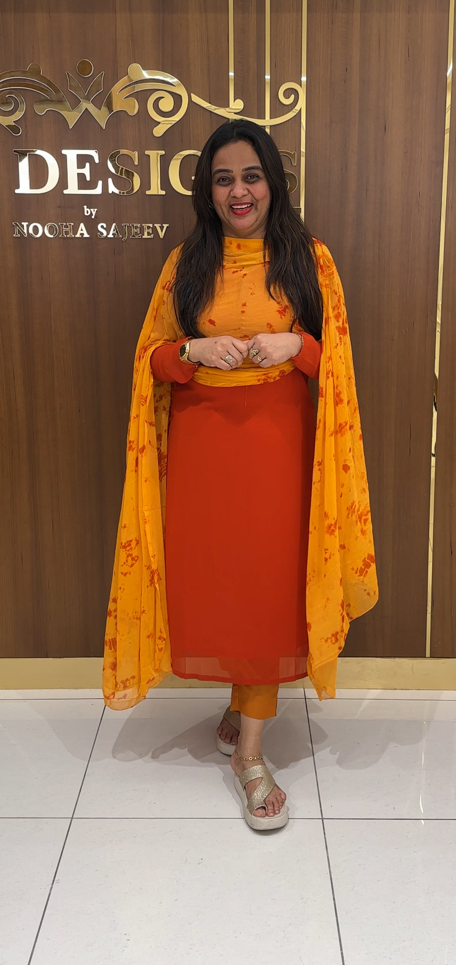 READY TO WEAR SLITTED TOP AND DUPPATTA - IHA 24983