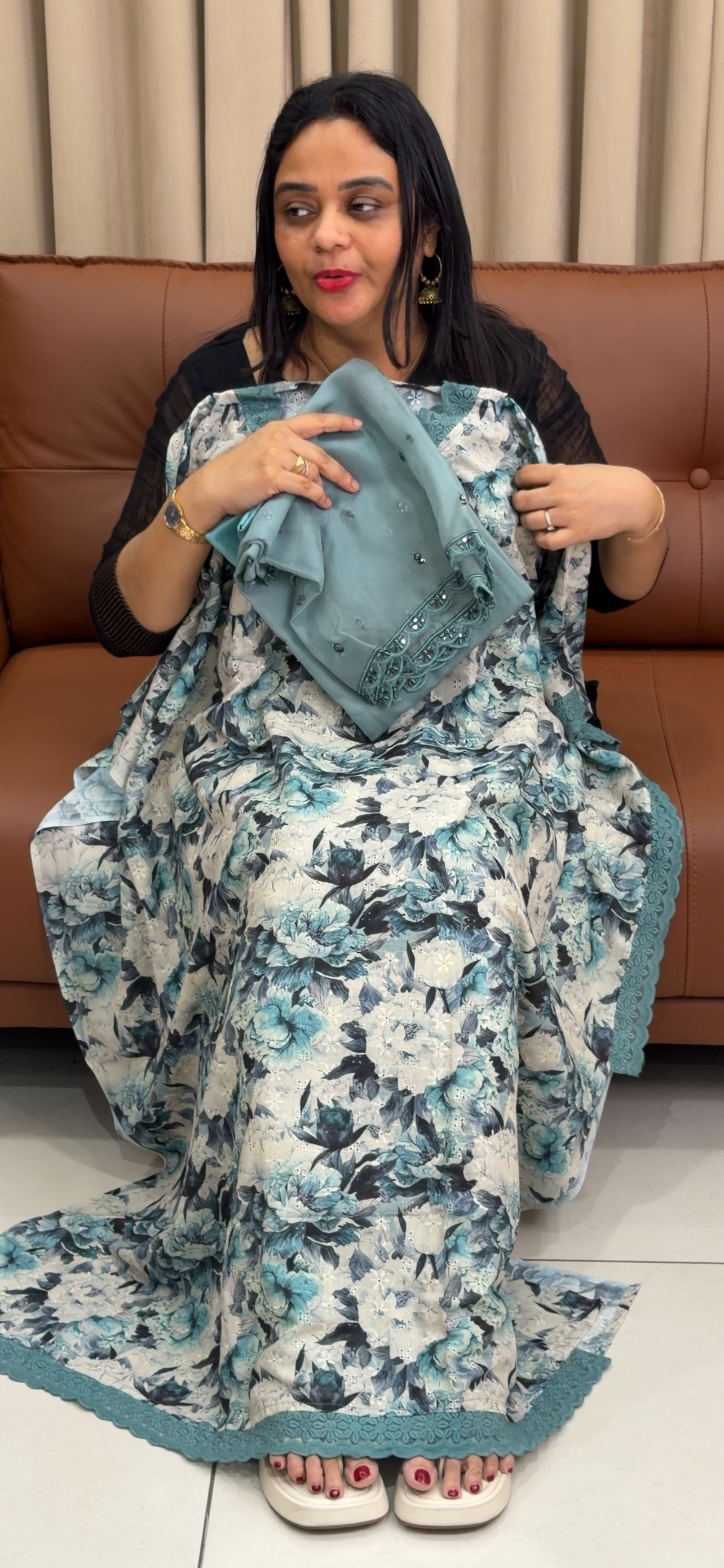 UNSTITCHED SALWRA SUITS - IHA 34021