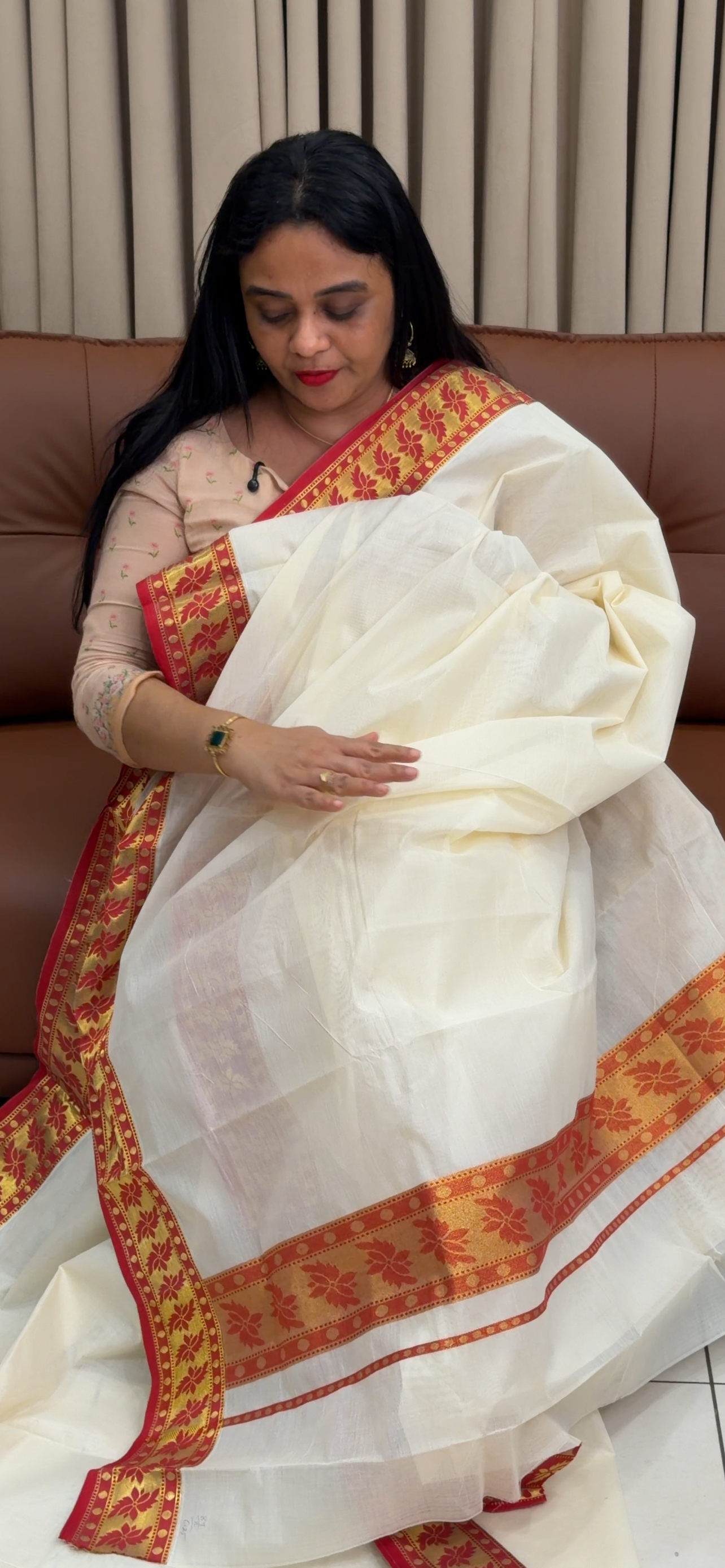 KERALA CREAM ONAM SAREES - IHA 34505