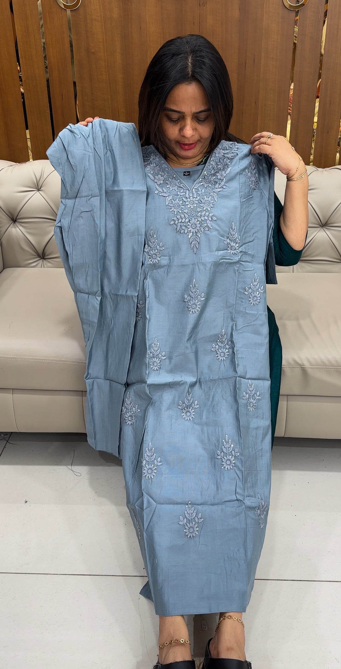 SEMI RAW SILK TOP AND BOTTOM - IHA 26066