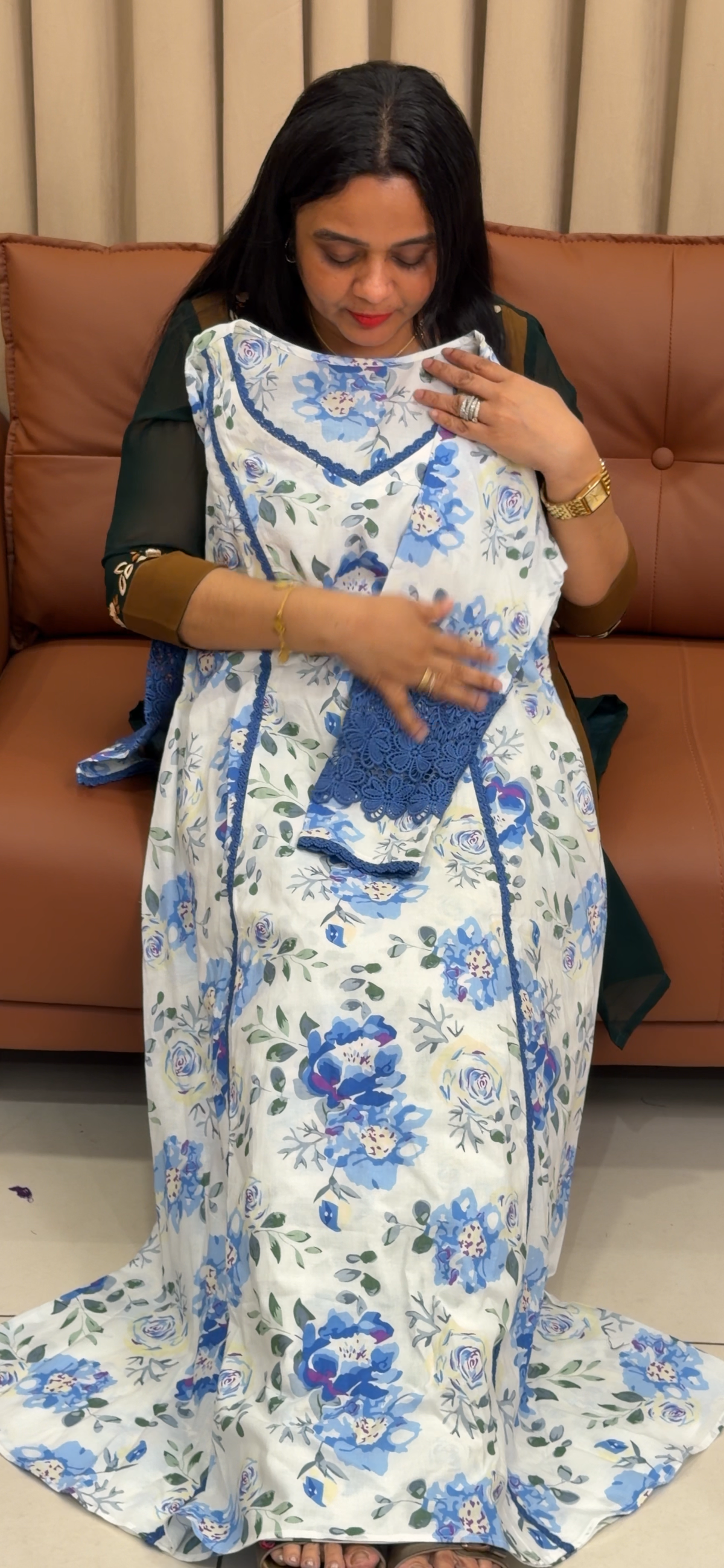 IHA'S IN-HOUSE PRINTED ALINE TOPS - IHA 35815