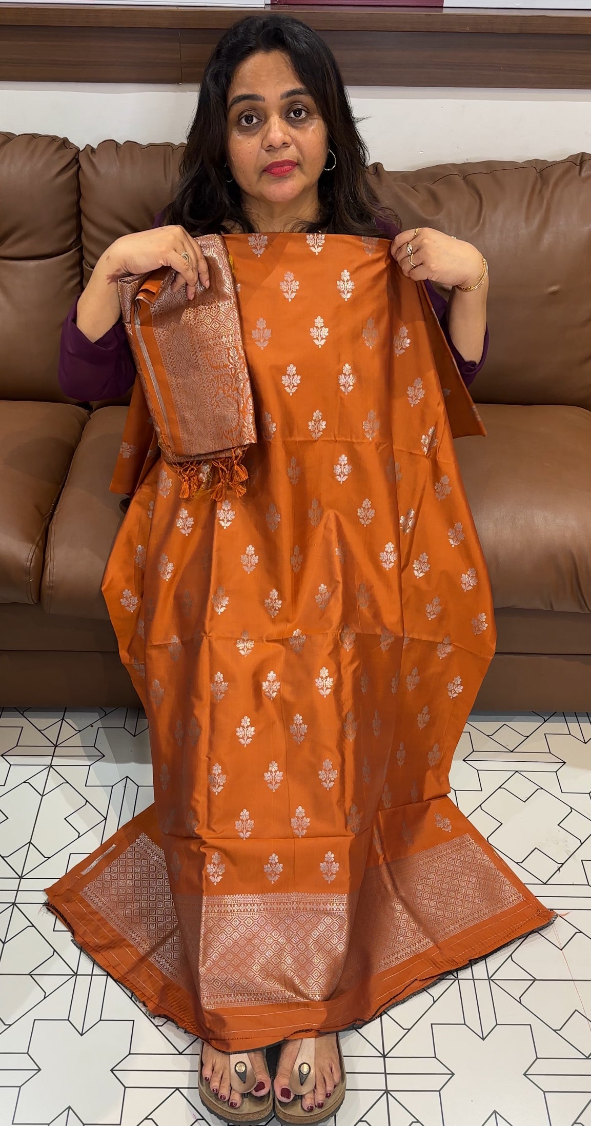 SEMI BANARASI UNSTITCHED SALWAR SUITS - IHA 26370