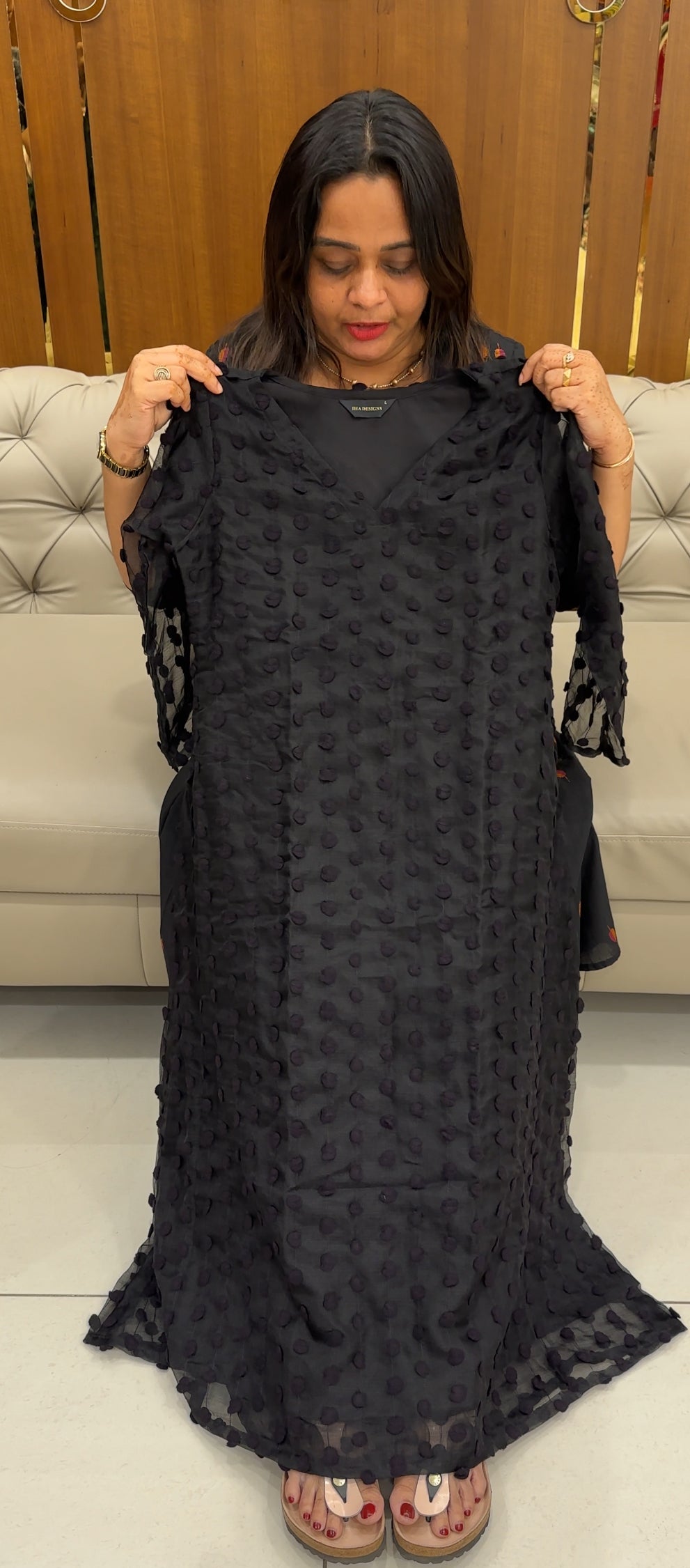 IHA'S IN-HOUSE ORGANZA ALINE TOPS - IHA 27587