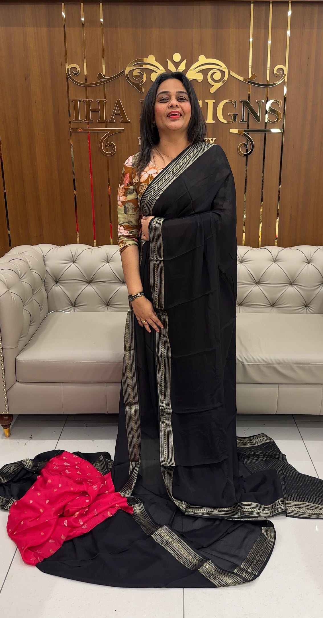 PLATINUM CHIFFON SAREES - IHA 25322
