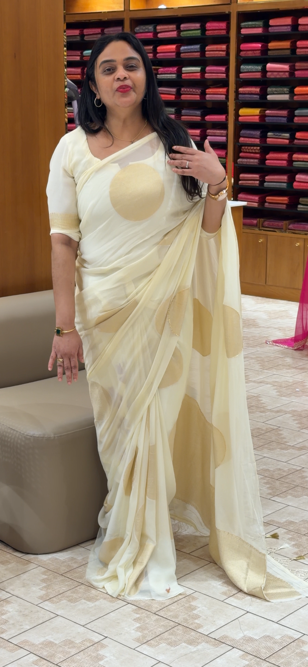 VISCOSE GEORGETTE SAREES - IHA 34313