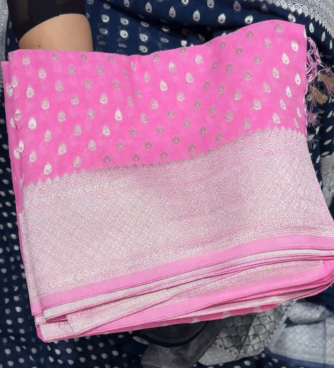 VISCOSE GEORGETTE SAREES - IHA 24344