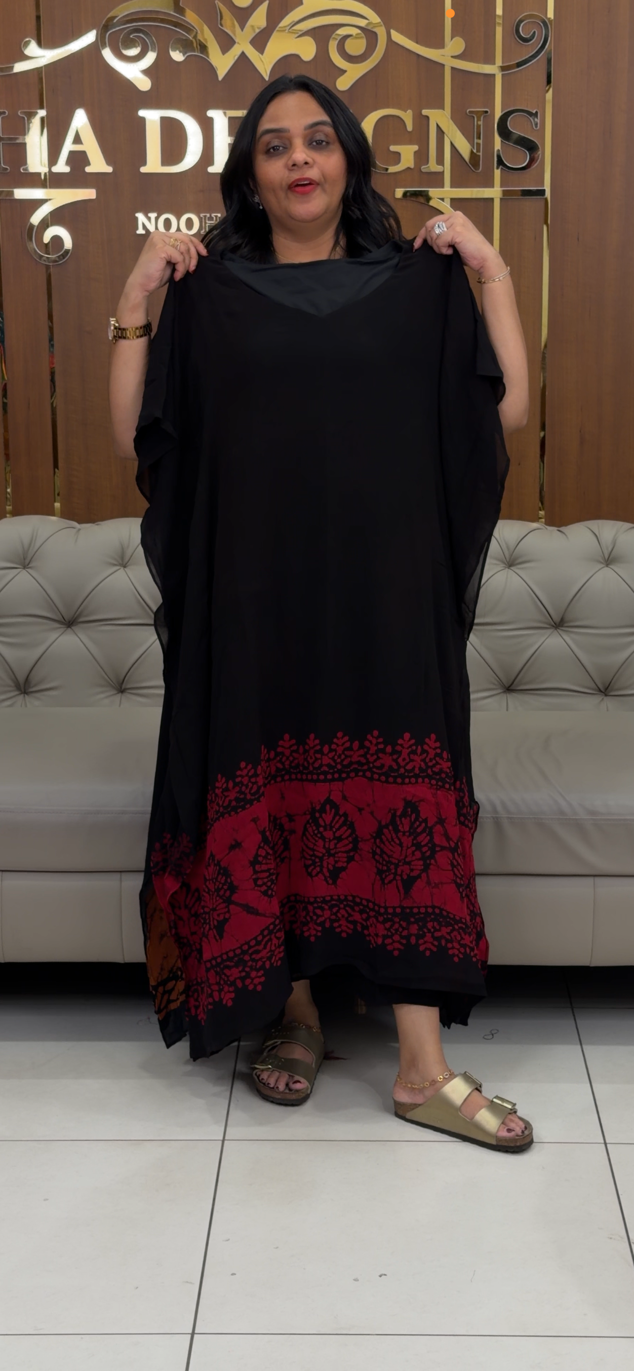 IHA'S IN-HOUSE VISCOSE GEORGETTE KAFTAN TOPS - IHA 33563