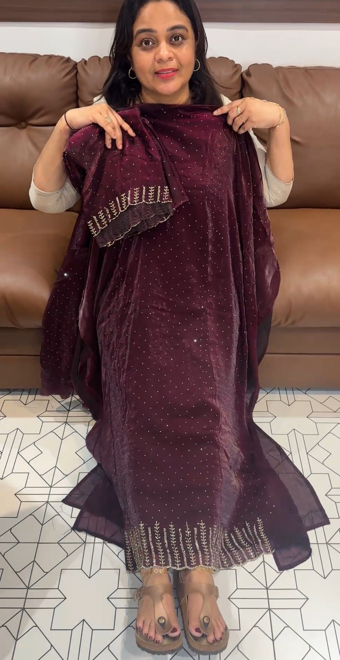 VELVET ORGANZA UNSTITCHED SALWAR SUITS - IHA 26697