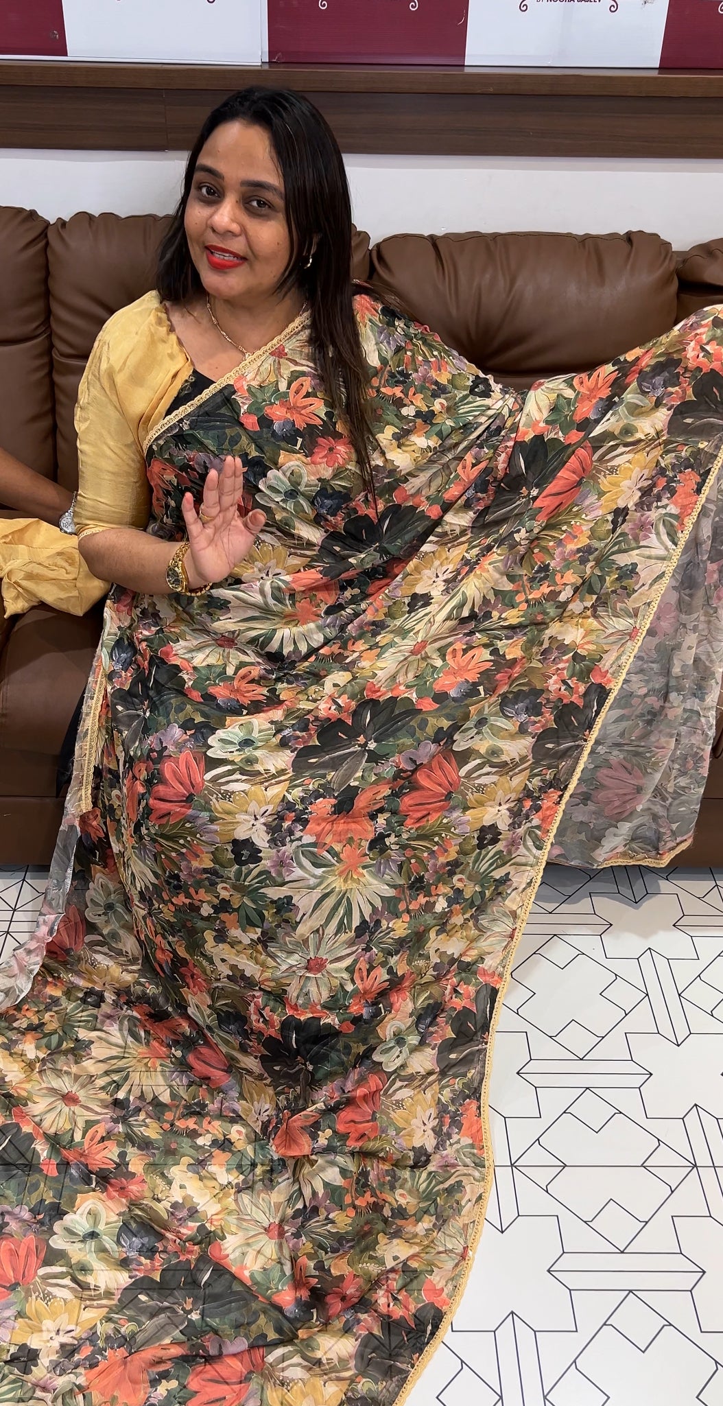 PRINTED CRAPE SILK SAREES - IHA 23617