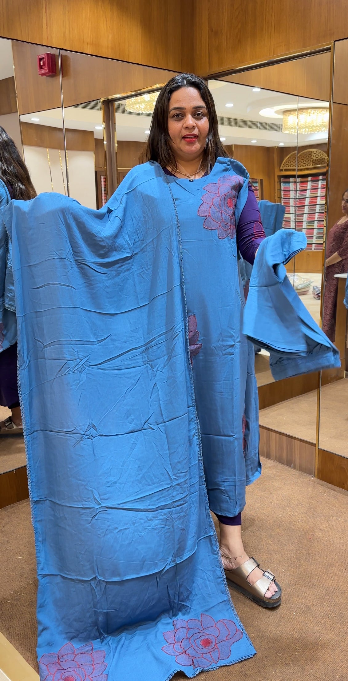 CRUSHED RAYON TOP,BOTTOM AND DUPATTA - IHA 23892