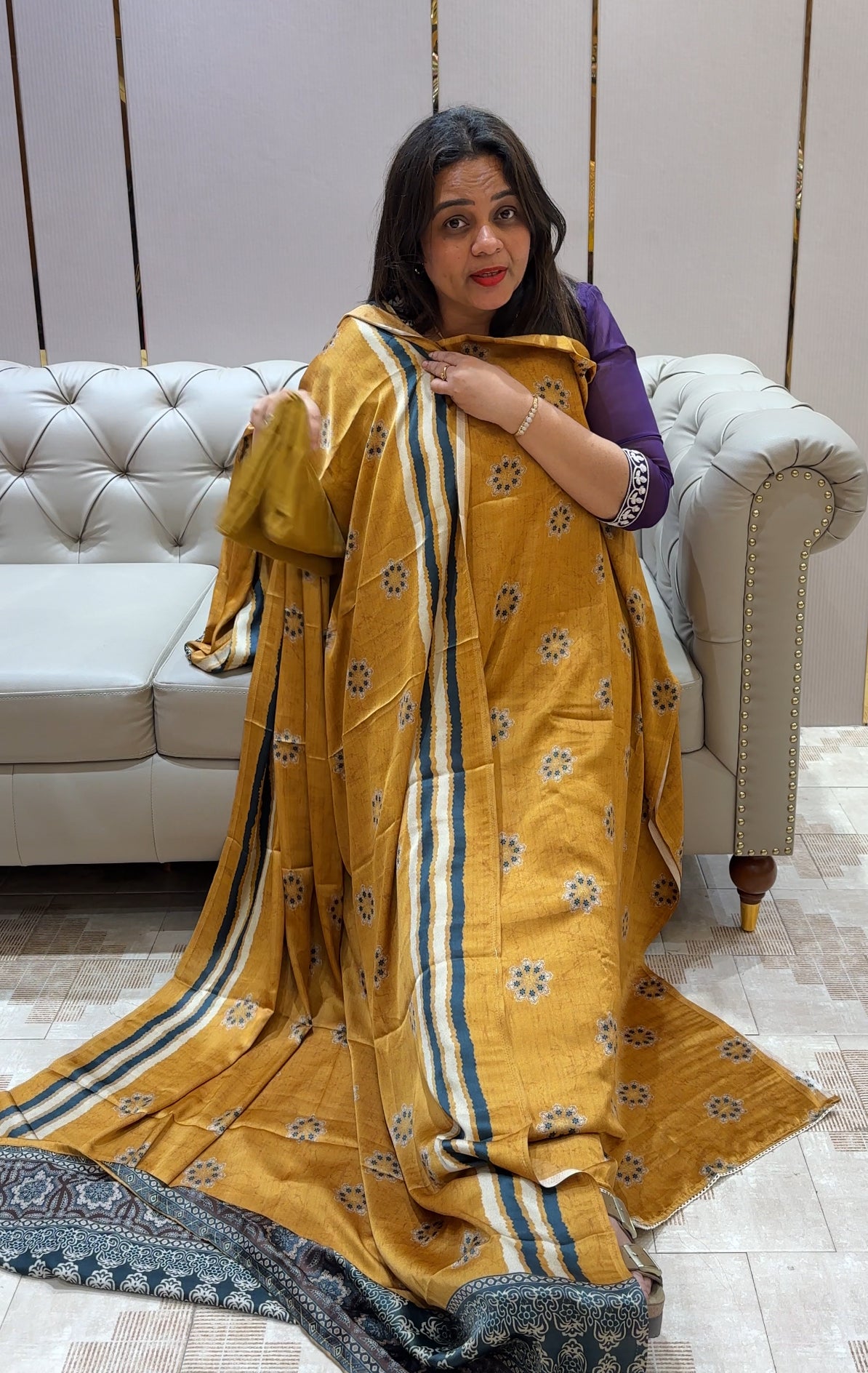 MODAL SILK UNSTITCHED SALWAR SUITS - IHA 21461