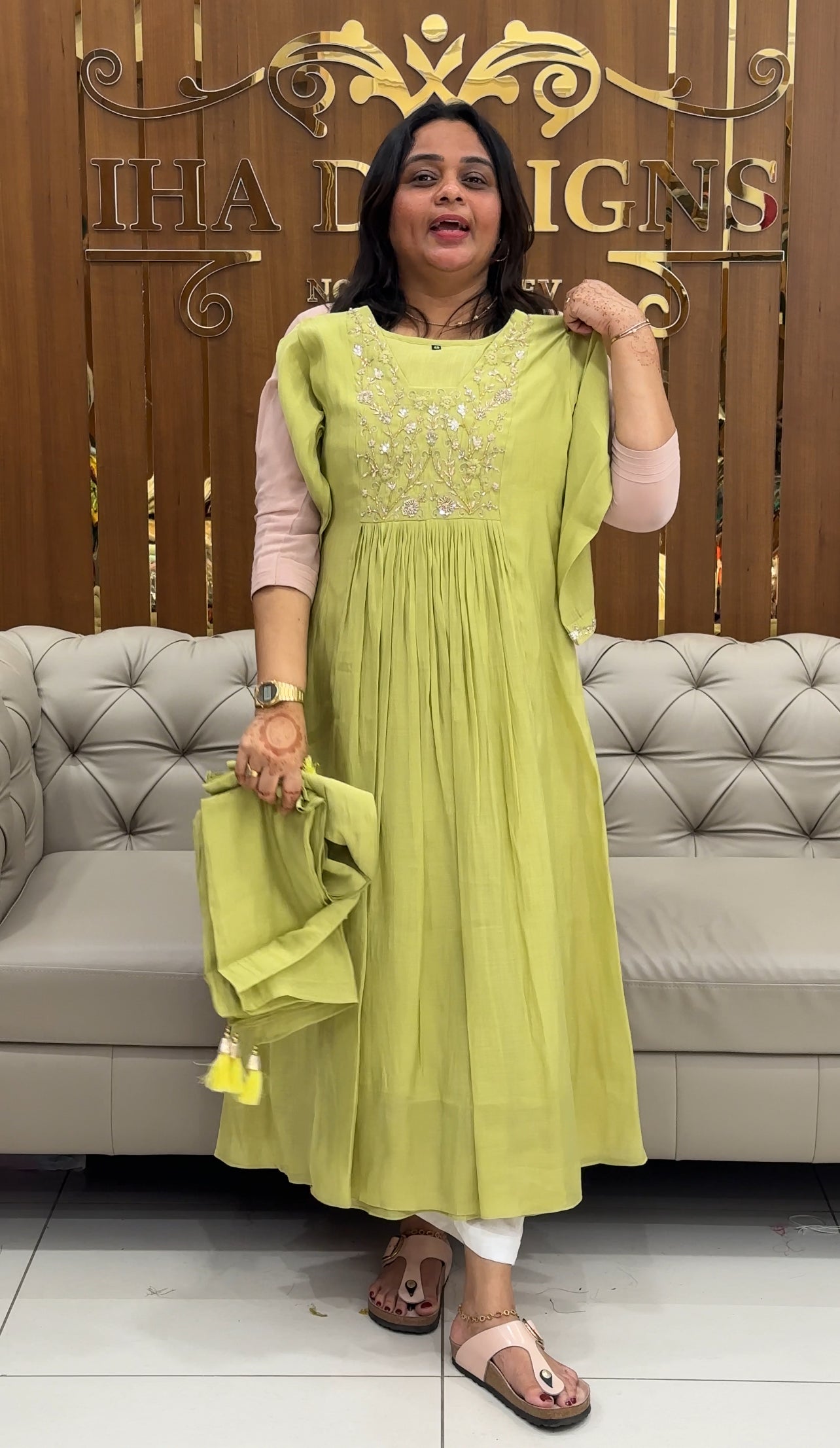 MUL CHANDERI TOP, BOTTOM AND DUPATTA - IHA 27478