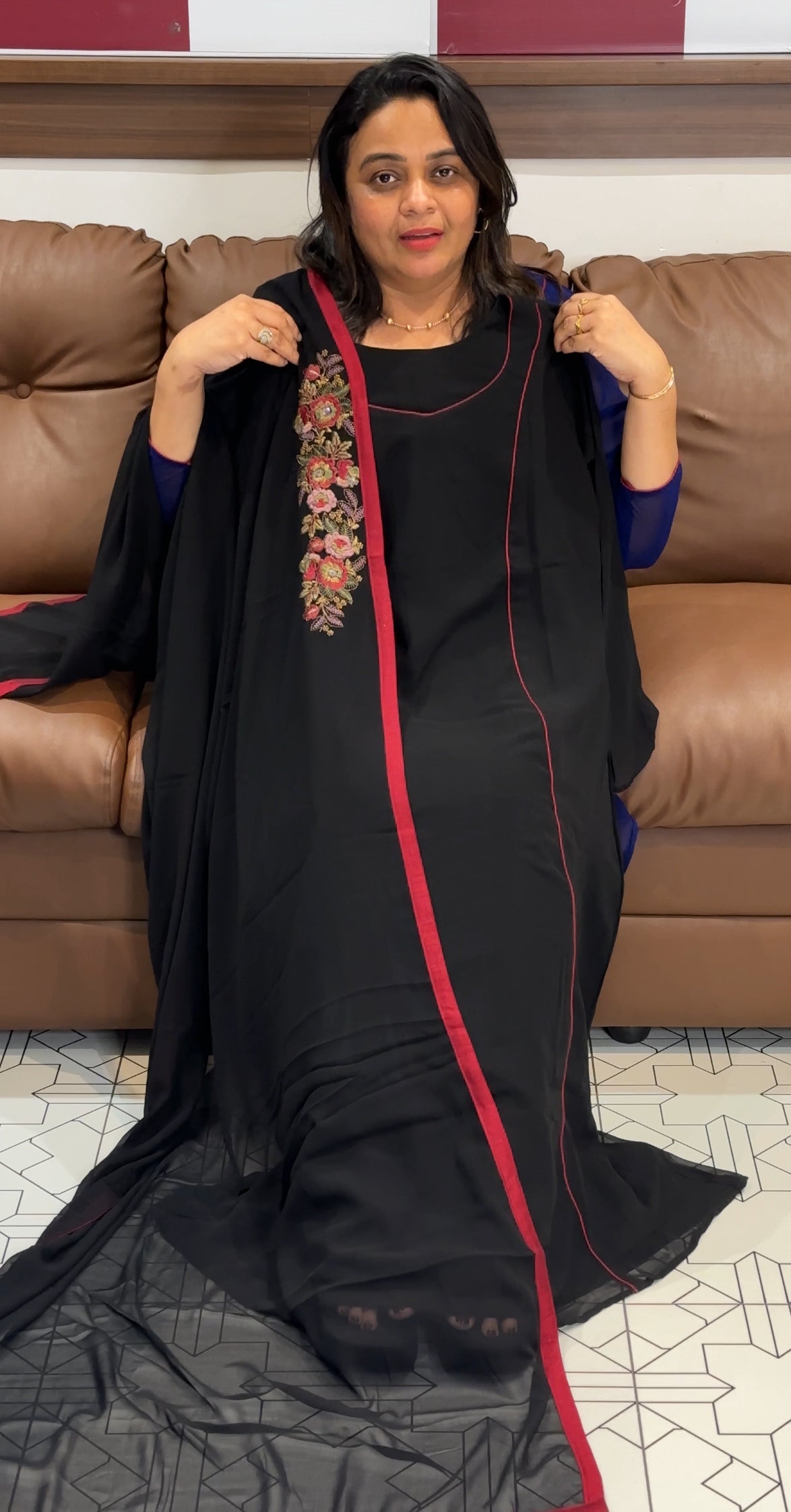 IHA'S IN-HOUSE GEORGETTE ALINE TOP AND DUPATTA - IHA 27874