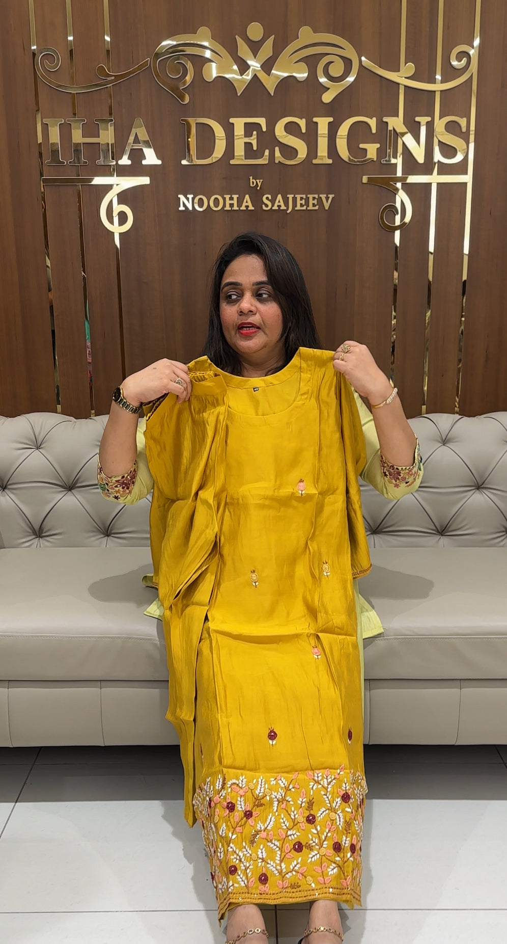 HAND WORKED MODAL CHANDERI TOP AND BOTTOM - IHA 25758
