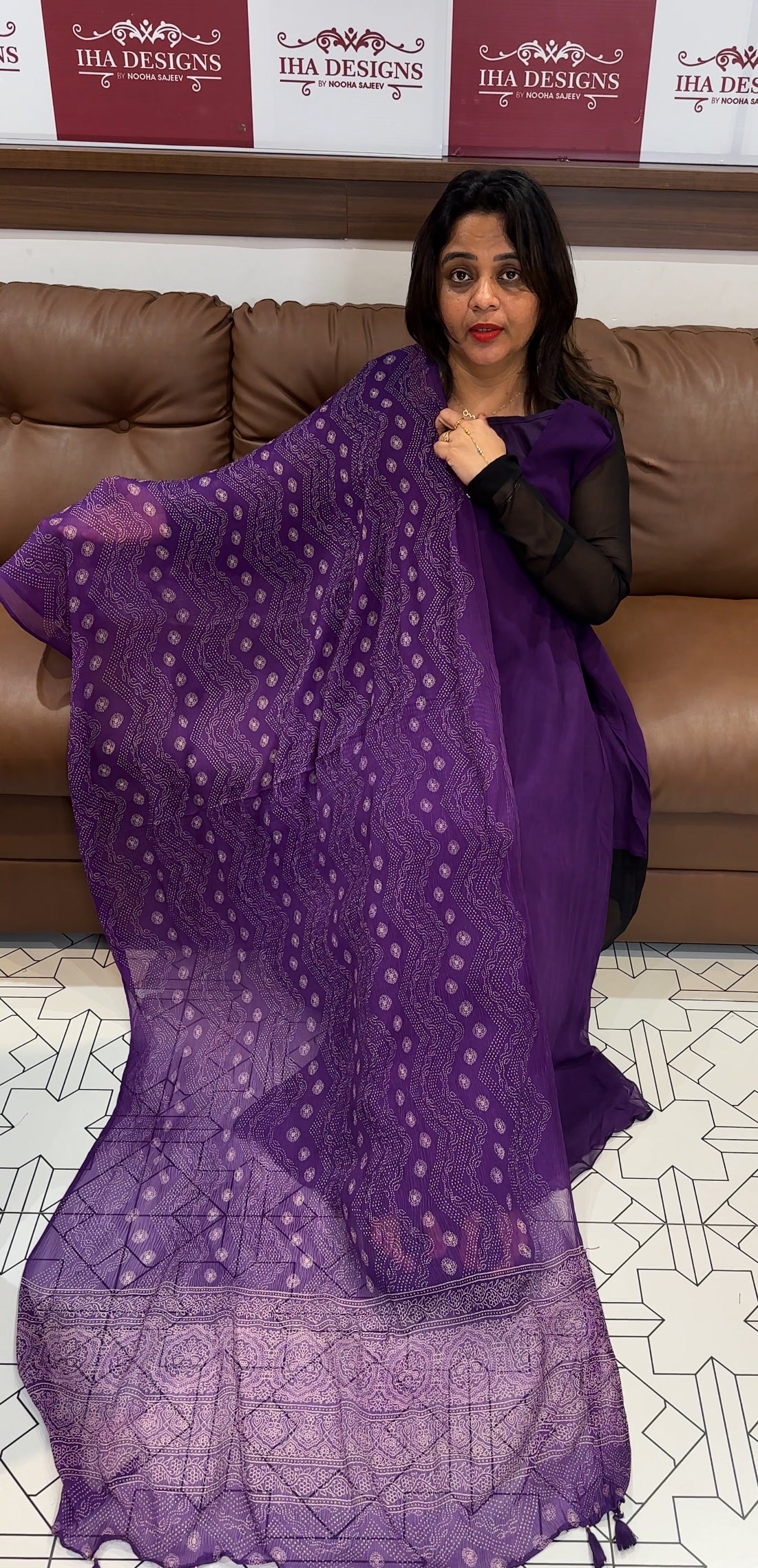 IHA'S IN-HOUSE GEORGETTE ALINE TOP AND DUPATTA - IHA 24726