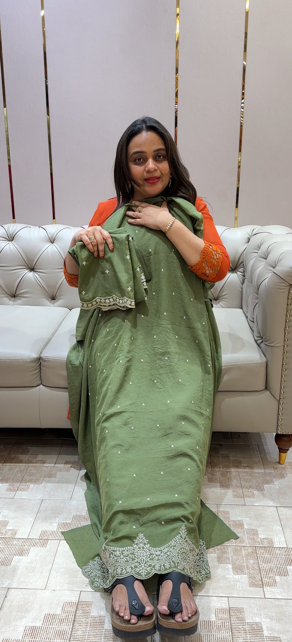 TISSUE UNSTITCHED SALWAR SUITS - IHA 24372