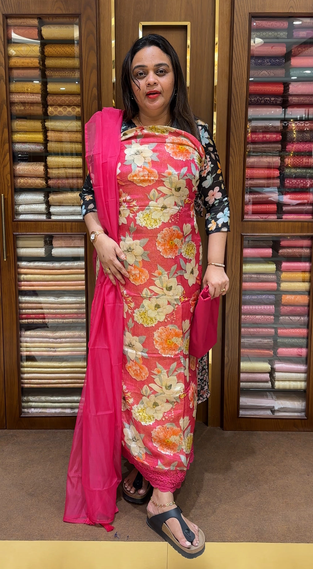 BANARASI TISSUE UNSTITCHED SALWAR SUITS - IHA 22642