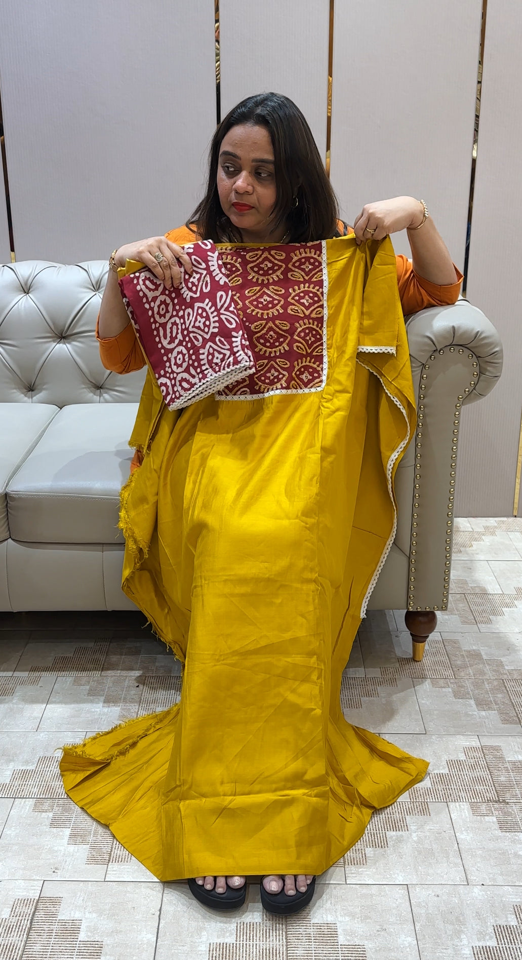 SEMI RAW SILK UNSTITCHED SALWAR SUITS - IHA 22666