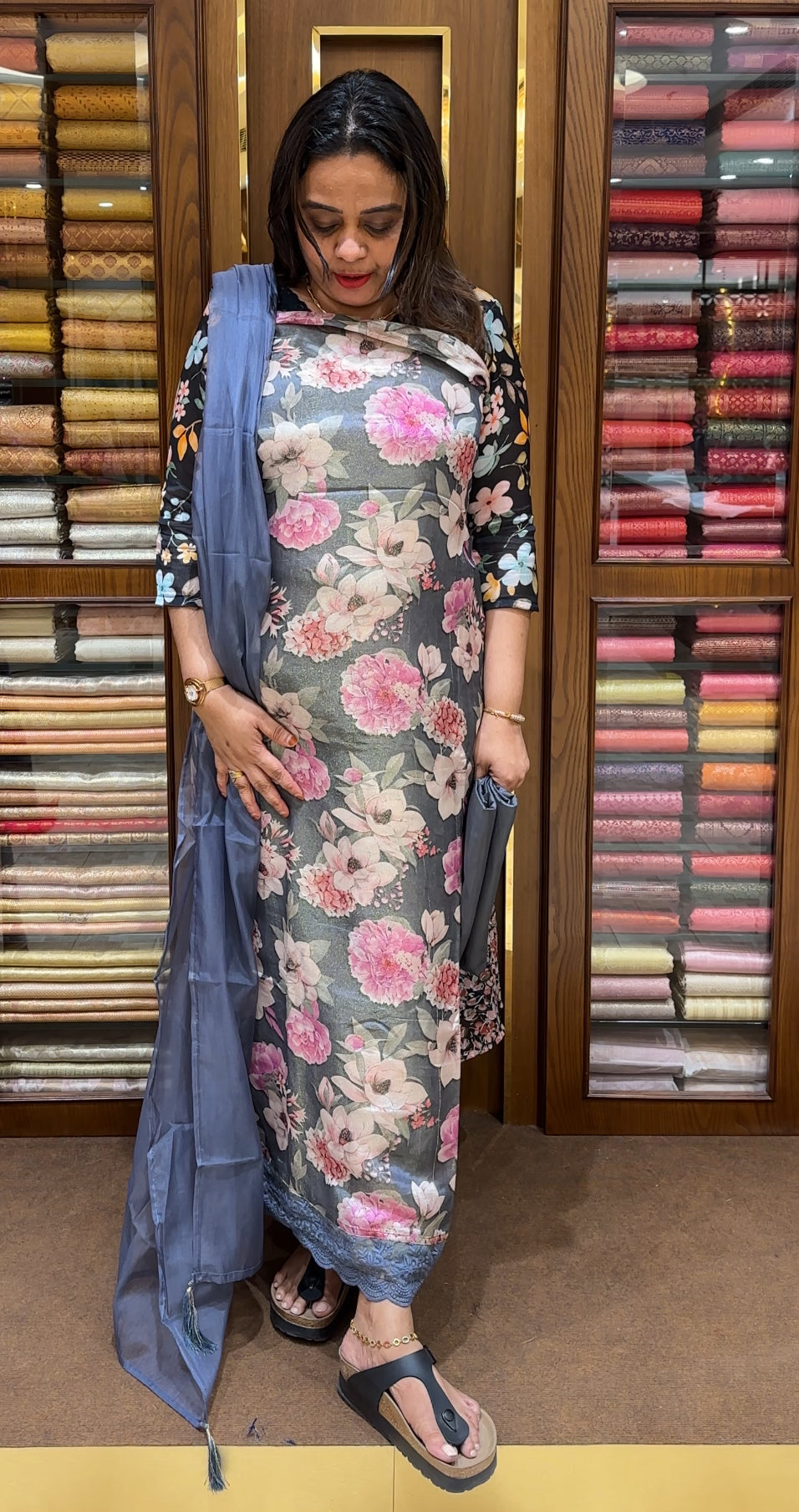 BANARASI TISSUE UNSTITCHED SALWAR SUITS - IHA 22642