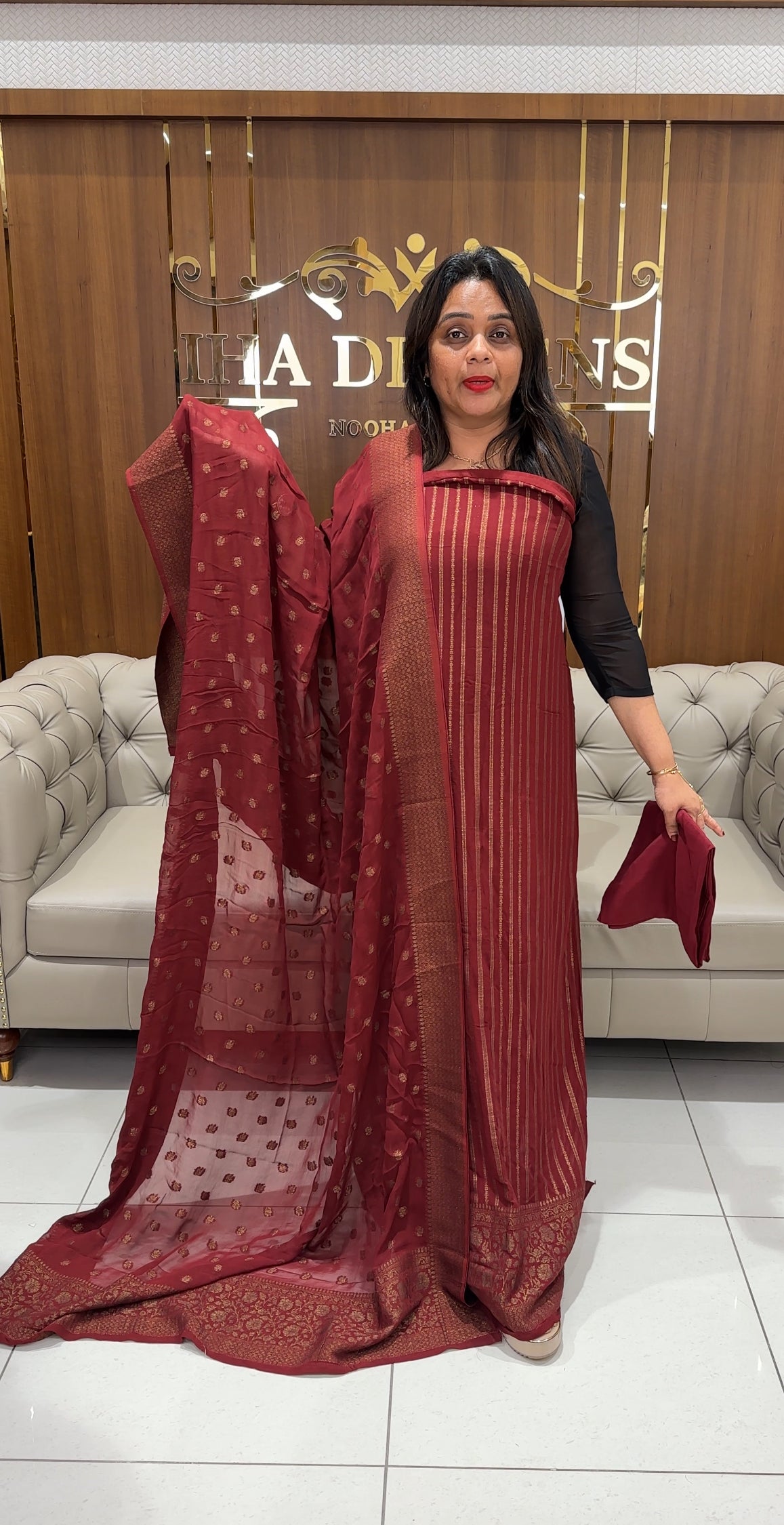 GEORGETTE BANARASI UNSTITCHED SALWAR SUITS - IHA 24301