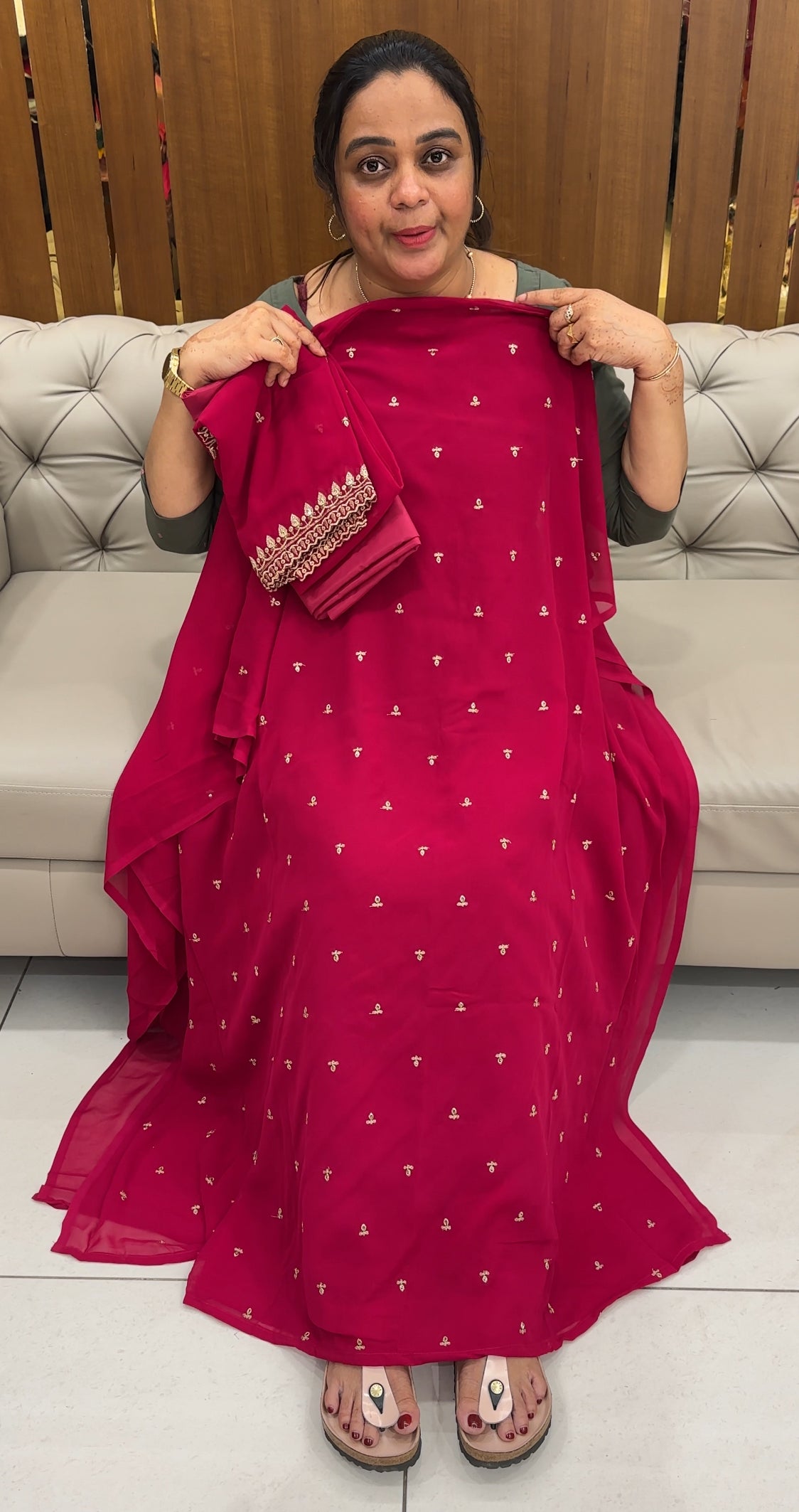 FAUX GEORGETTE UNSTITCHED SALWAR SUITS - IHA 27628