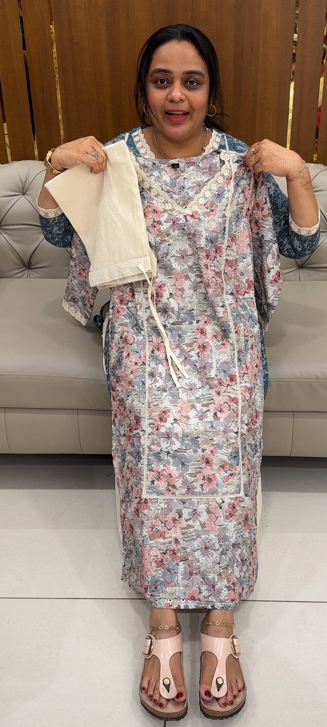 PRINTED COTTON TOP AND BOTTOM - IHA 27621