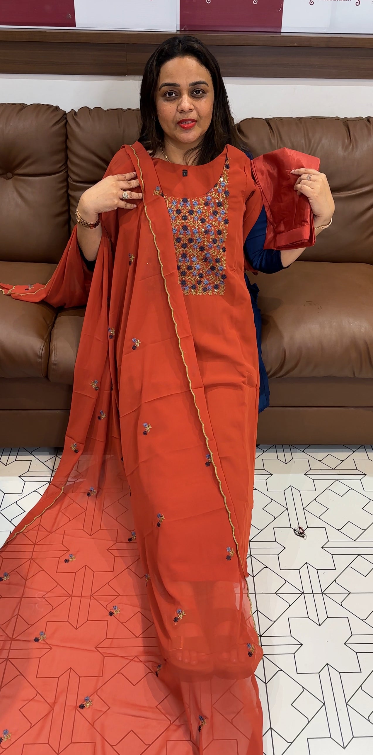 READY TO WEAR TOP,BOTTOM AND DUPATTA - IHA 22982