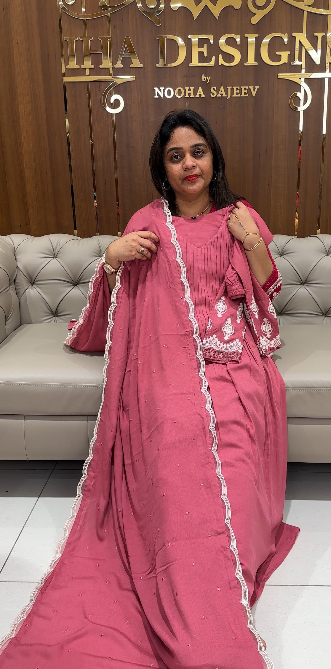 WRINKLE RAYON TOP ,BOTTOM AND DUPATTA - IHA 25765