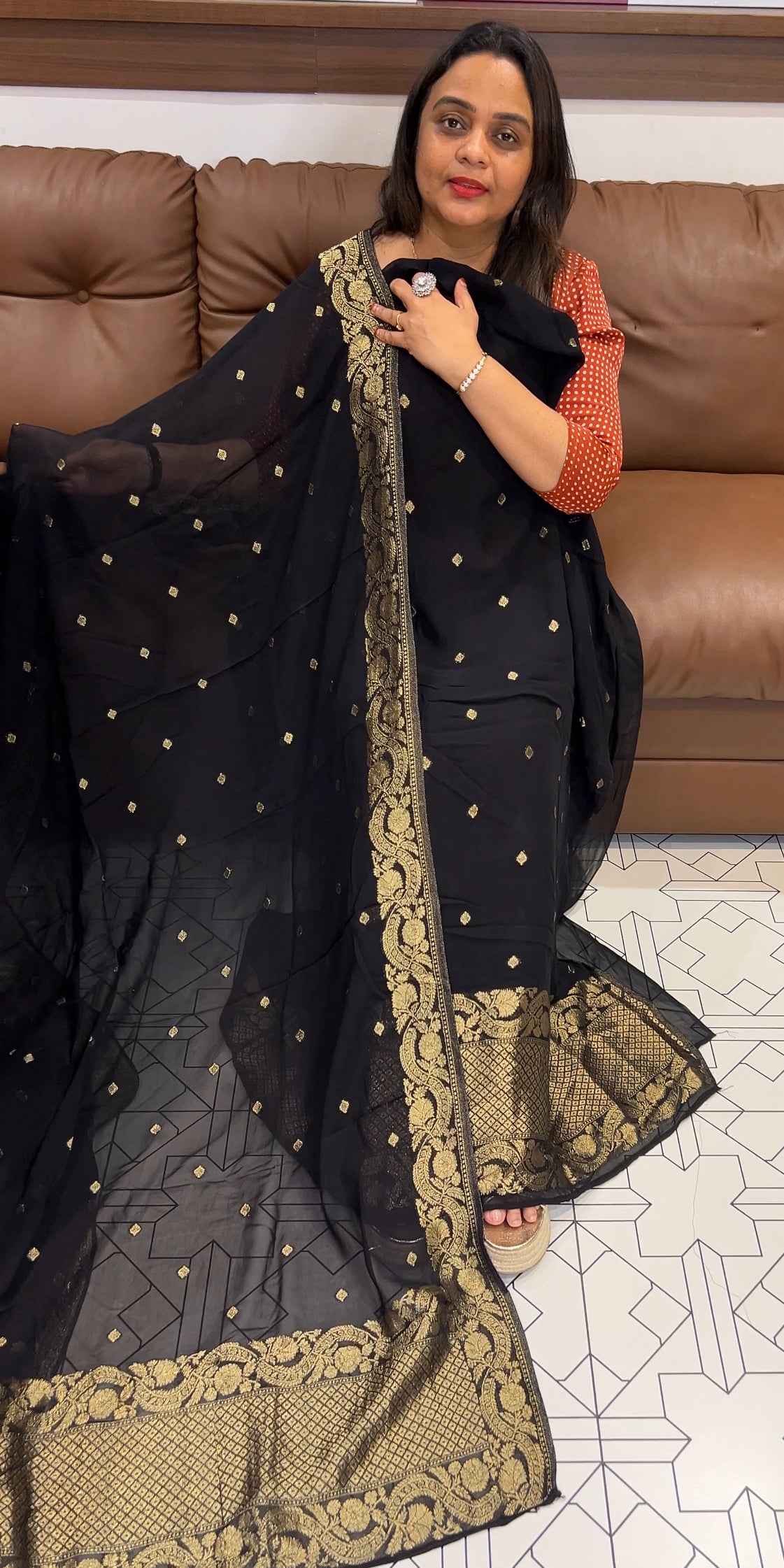 GEORGETTE UNSTITCHED SALWAR SUITS - IHA 23481