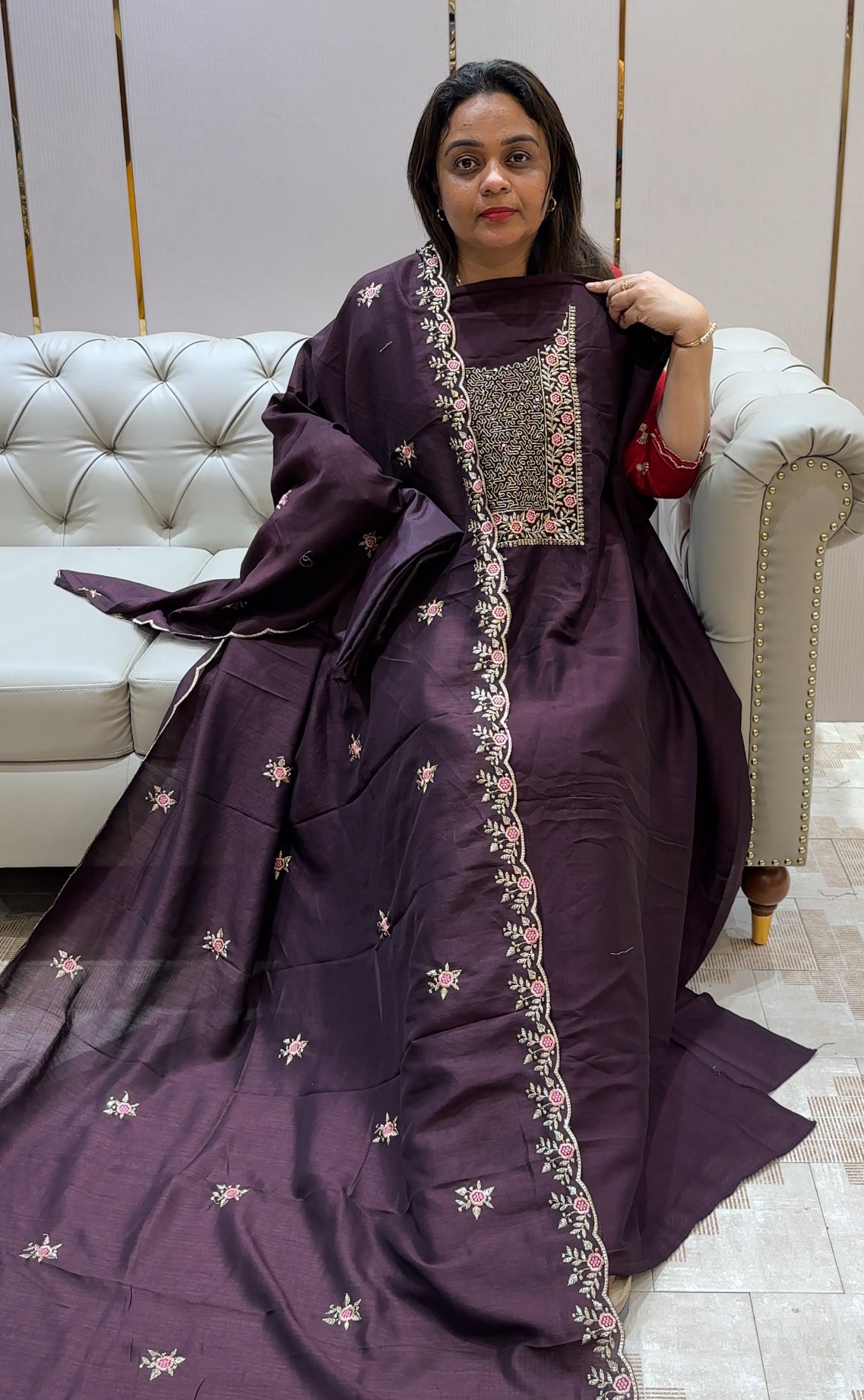 SEMI RAW SILK UNSTITCHED SALWAR SUITS - IHA 22567