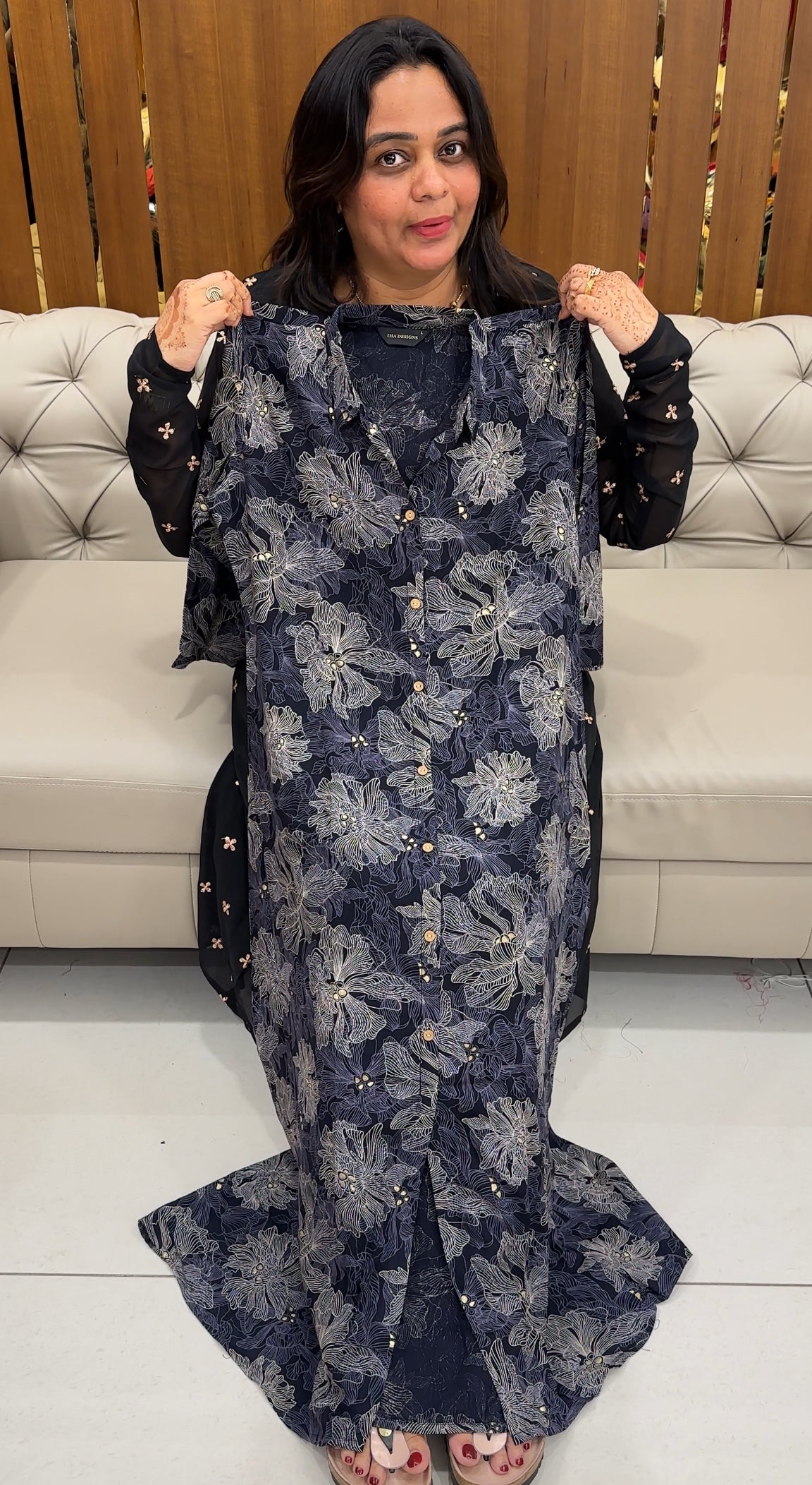 PRINTED LONG A-LINE TOPS - IHA 27510