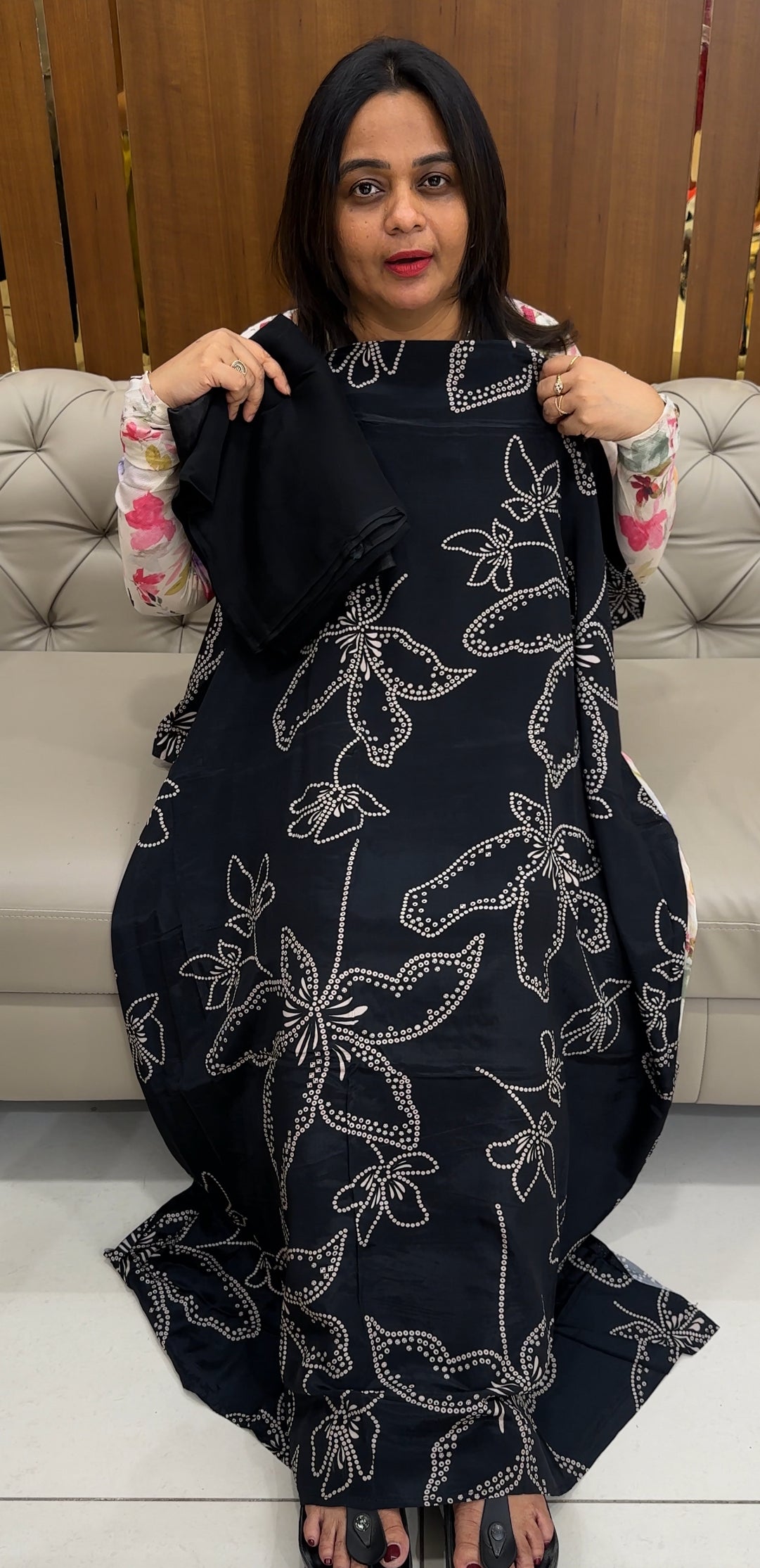 PRINTED CRAPE UNSTITCHED SALWAR SUITS - IHA 26074