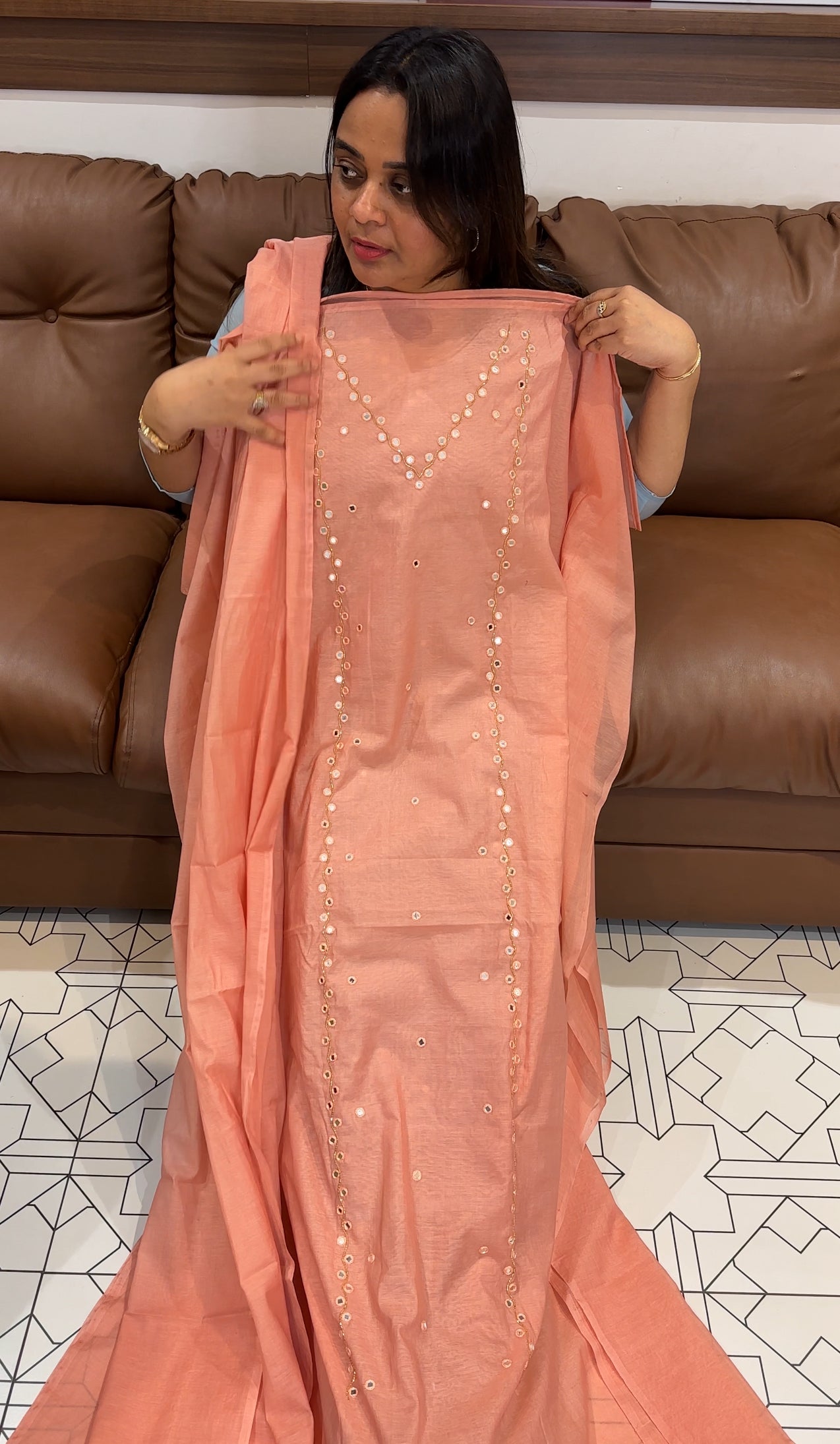 FORWARD MALAI CHANDERI UNSTITCHED SALWAR SUITS - IHA 27300