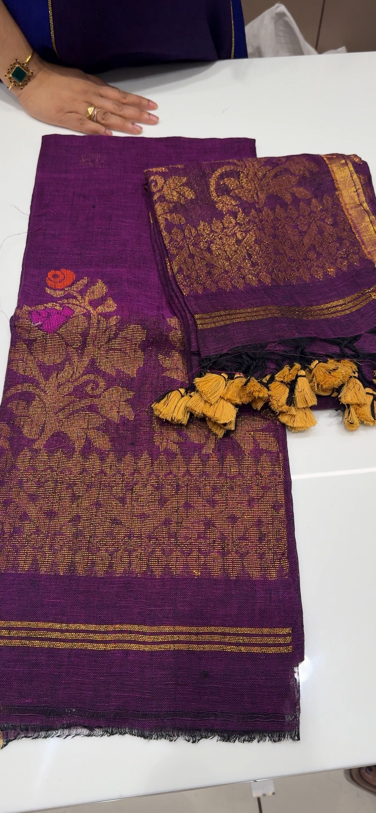 LINEN JAMDANI UNSTITCHED SALWAR - IHA 35446