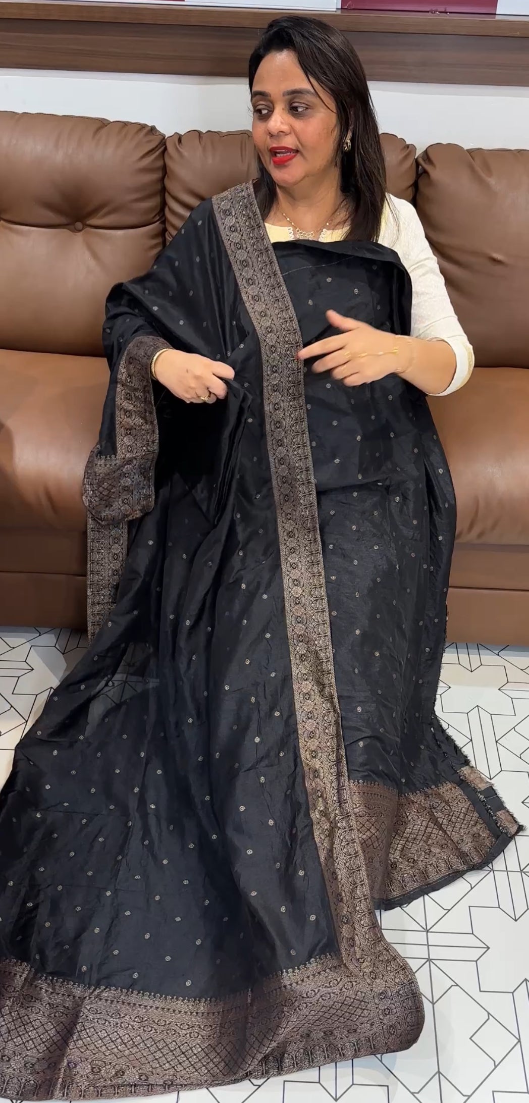 SEMI BANARSI UNSTITCHED SALWAR SUITS - IHA 26163