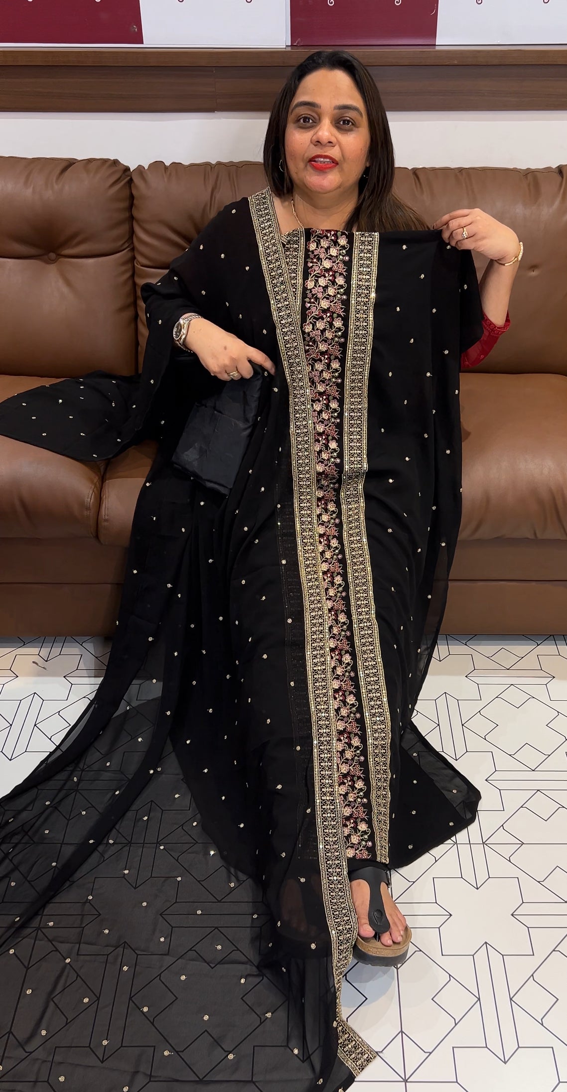 GEORGETTE UNSTITCHED SALWAR SUITS - IHA 22719