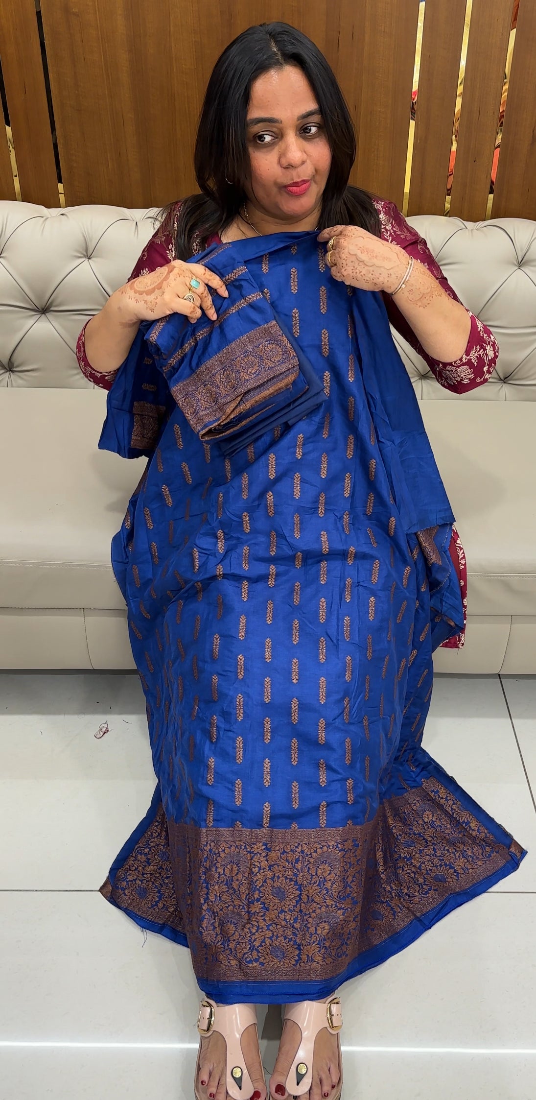 SEMI BANARASI UNSTITCHED SALWAR SUITS - IHA 27501