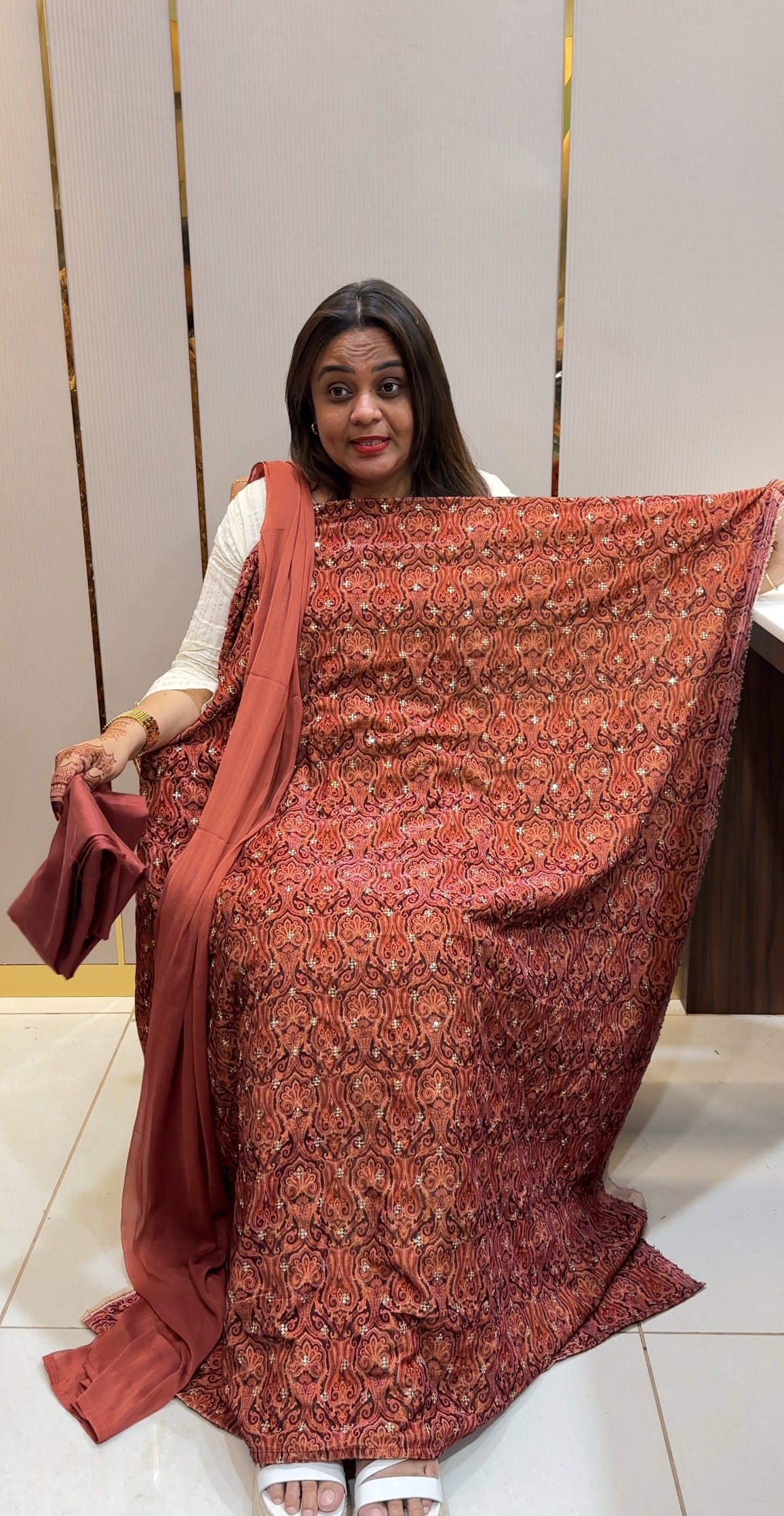 PRINTED VELVET UNSTITCHED SALWAR SUITS - IHA 22491